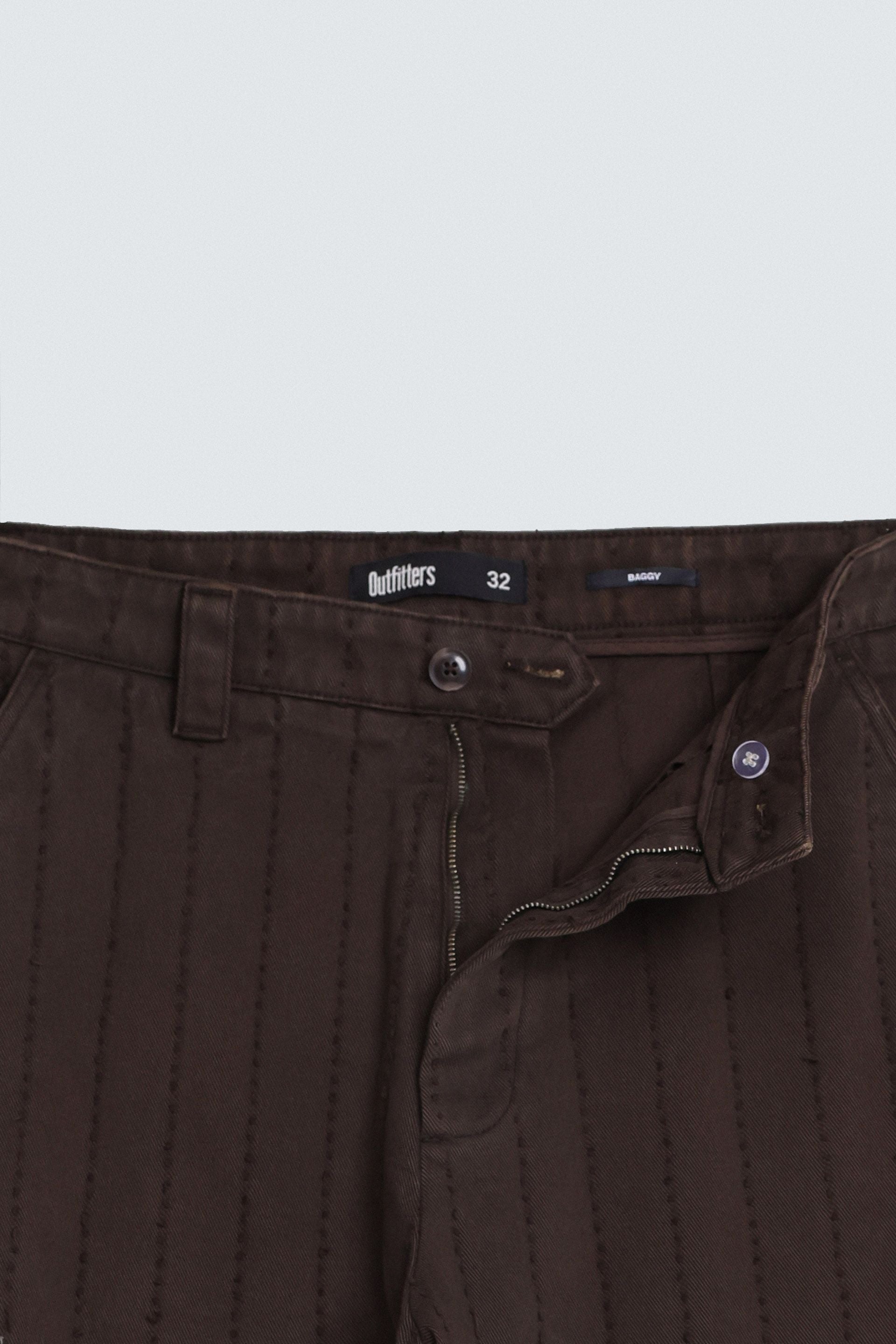 Textured Baggy Fit Pants