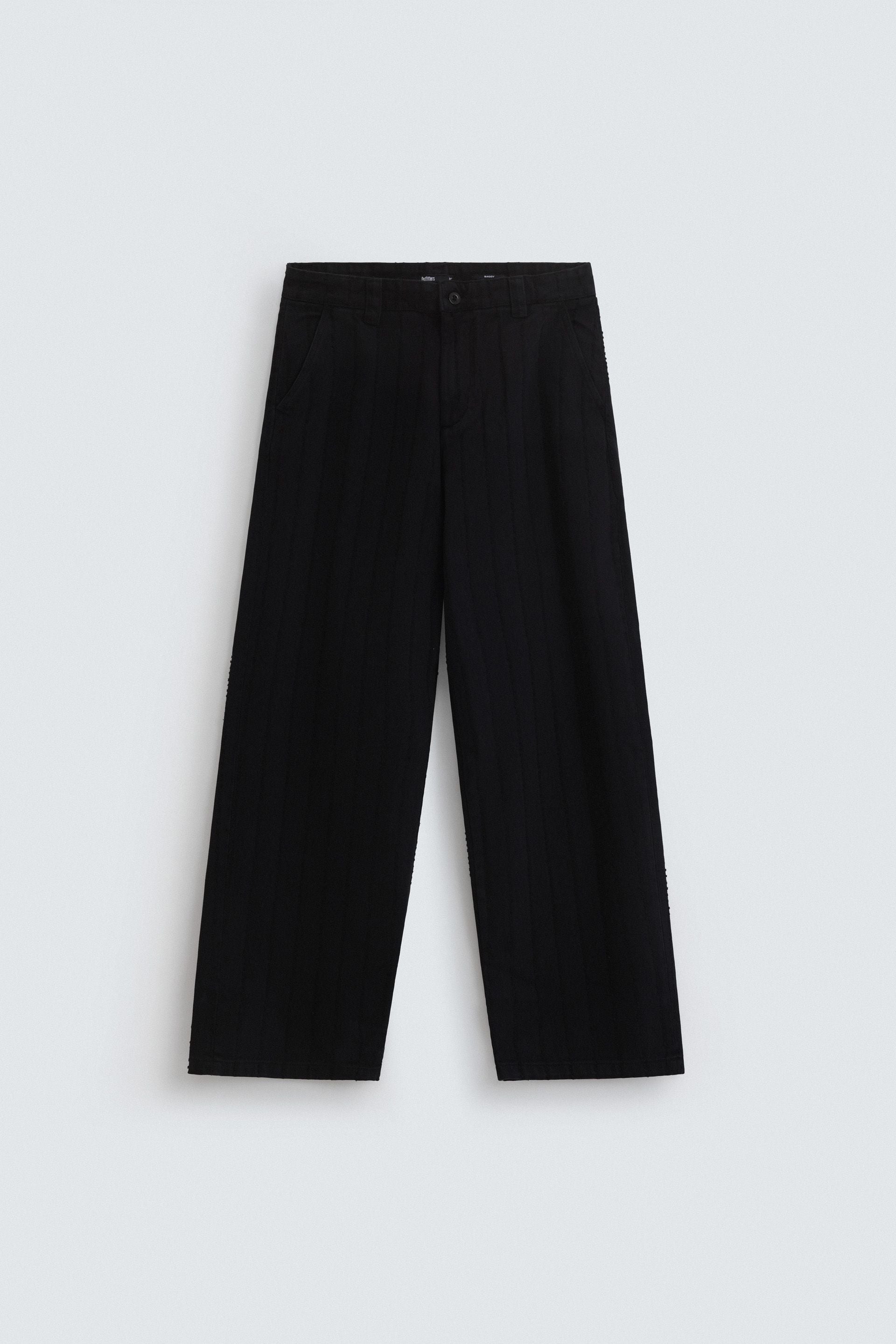 Textured Baggy Fit Pants