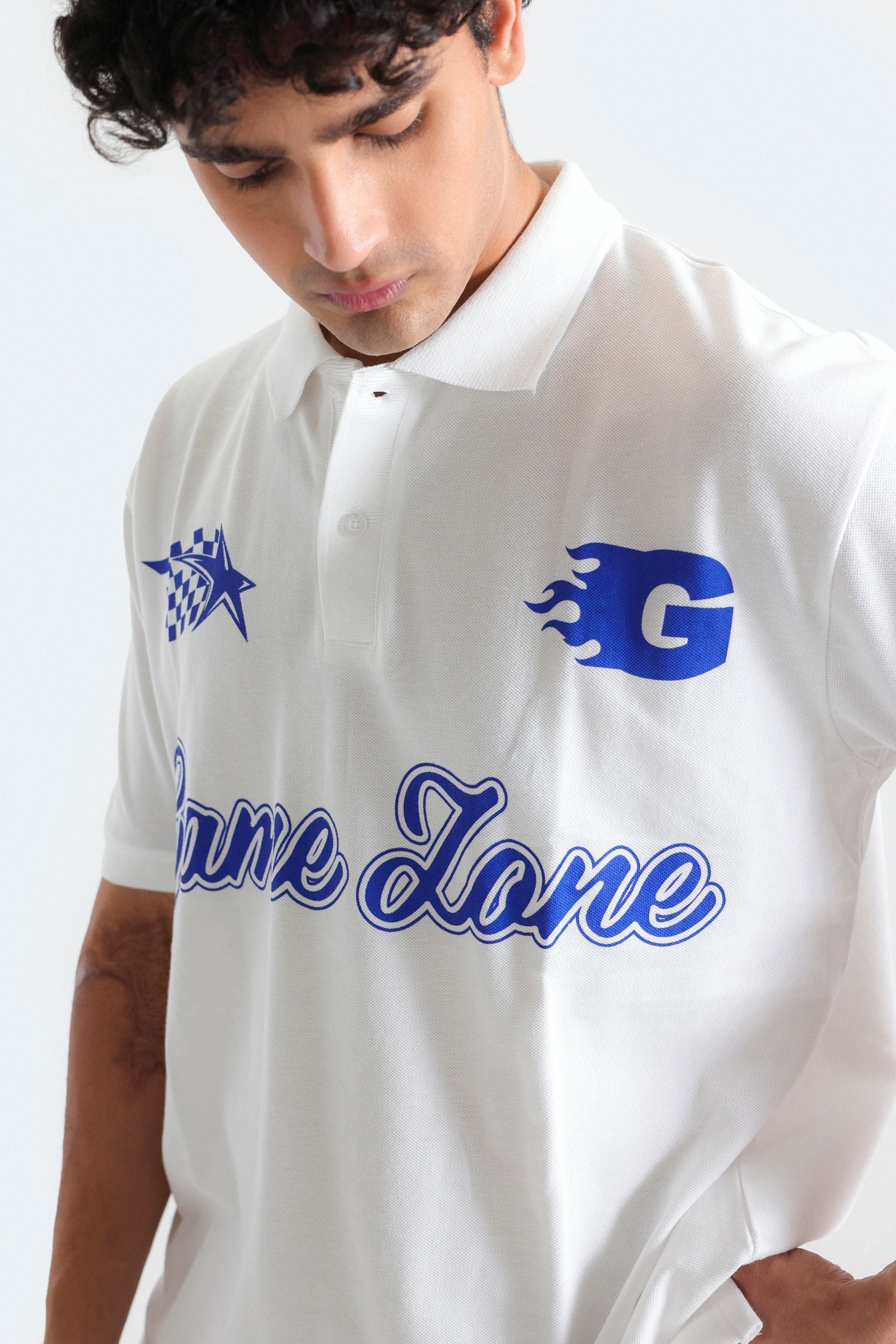 Slogan Print Polo Shirt