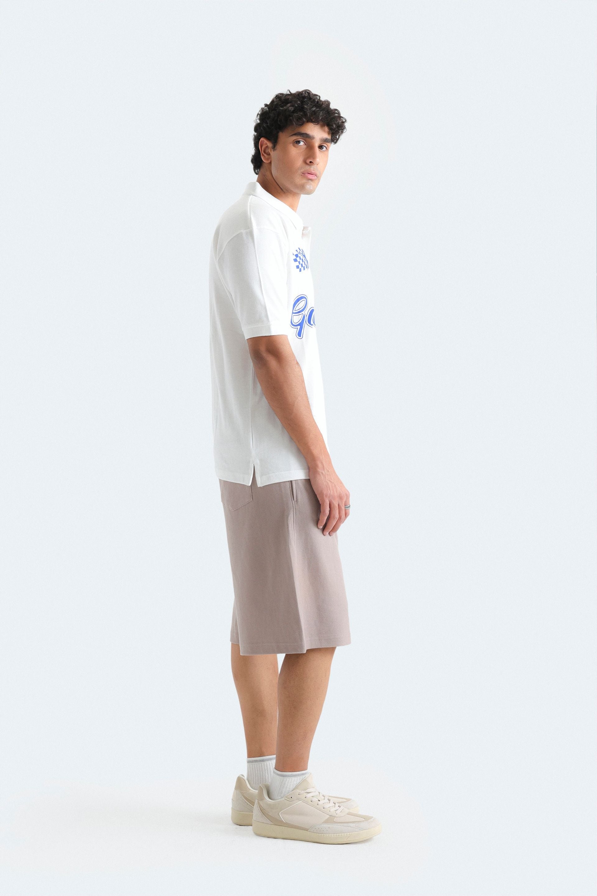 Slogan Print Polo Shirt