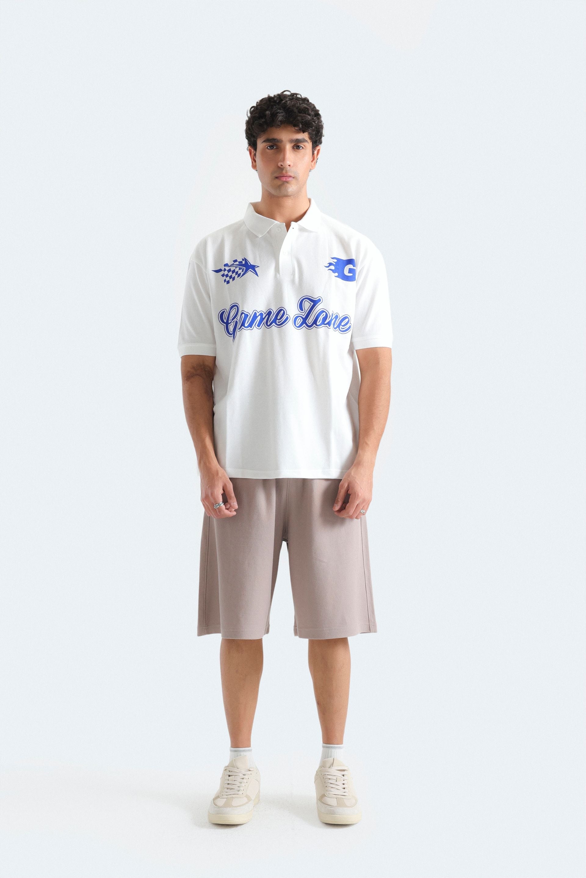 Slogan Print Polo Shirt