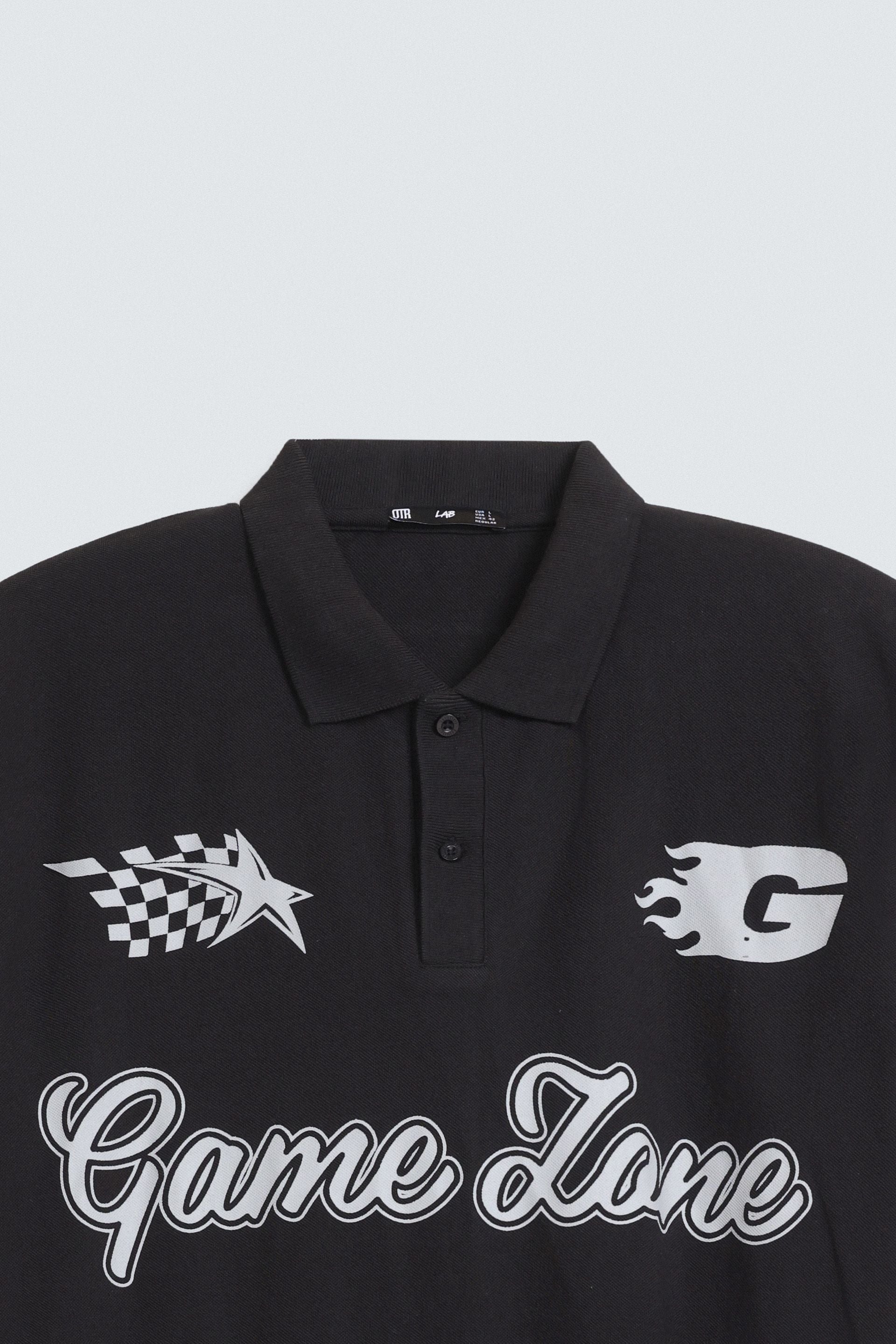 Slogan Print Polo Shirt