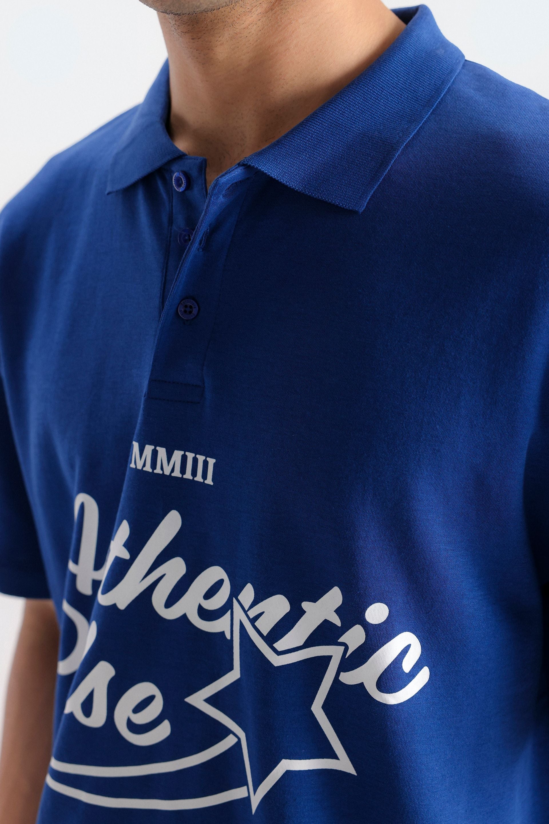 Slogan Print Polo Shirt