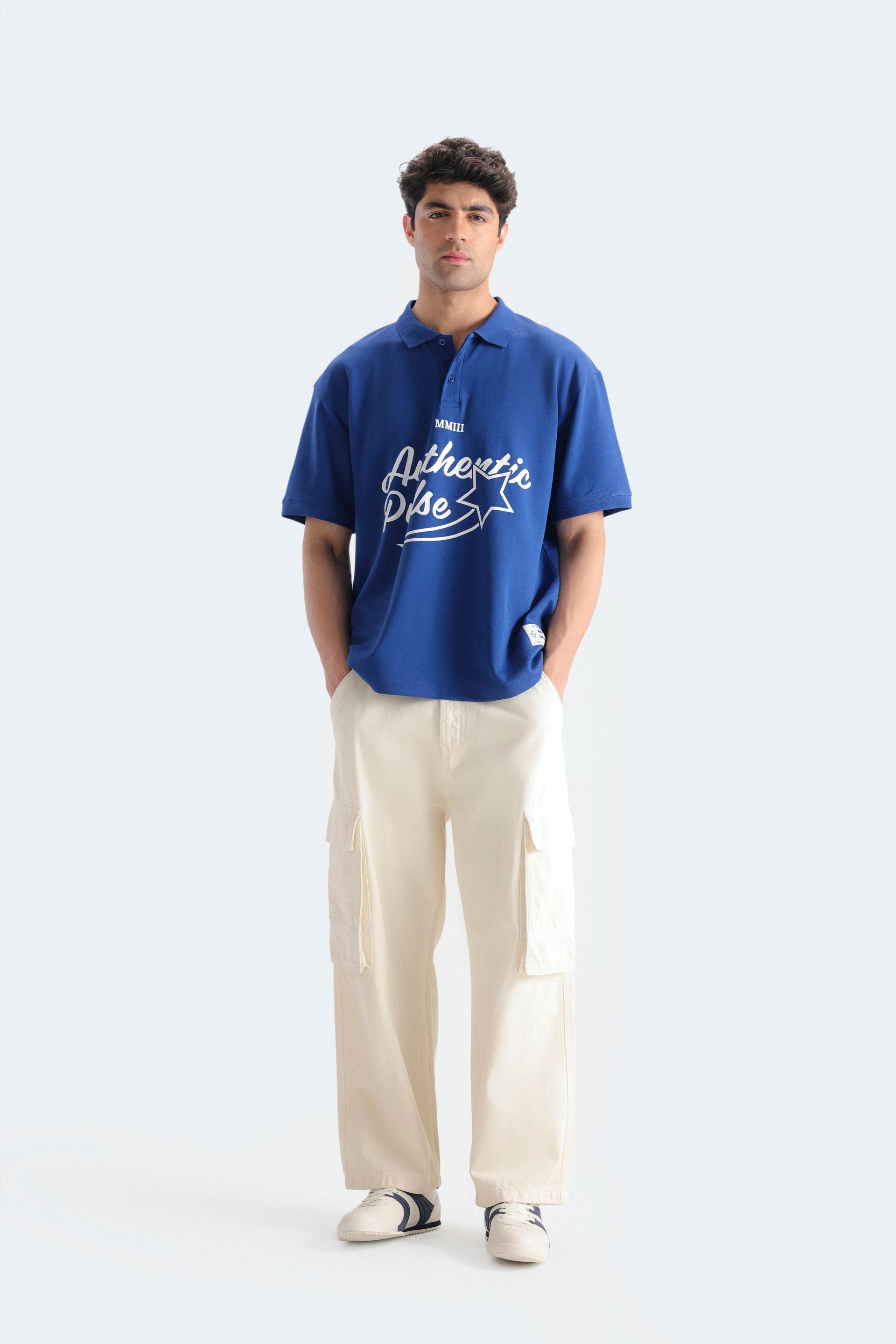 Slogan Print Polo Shirt