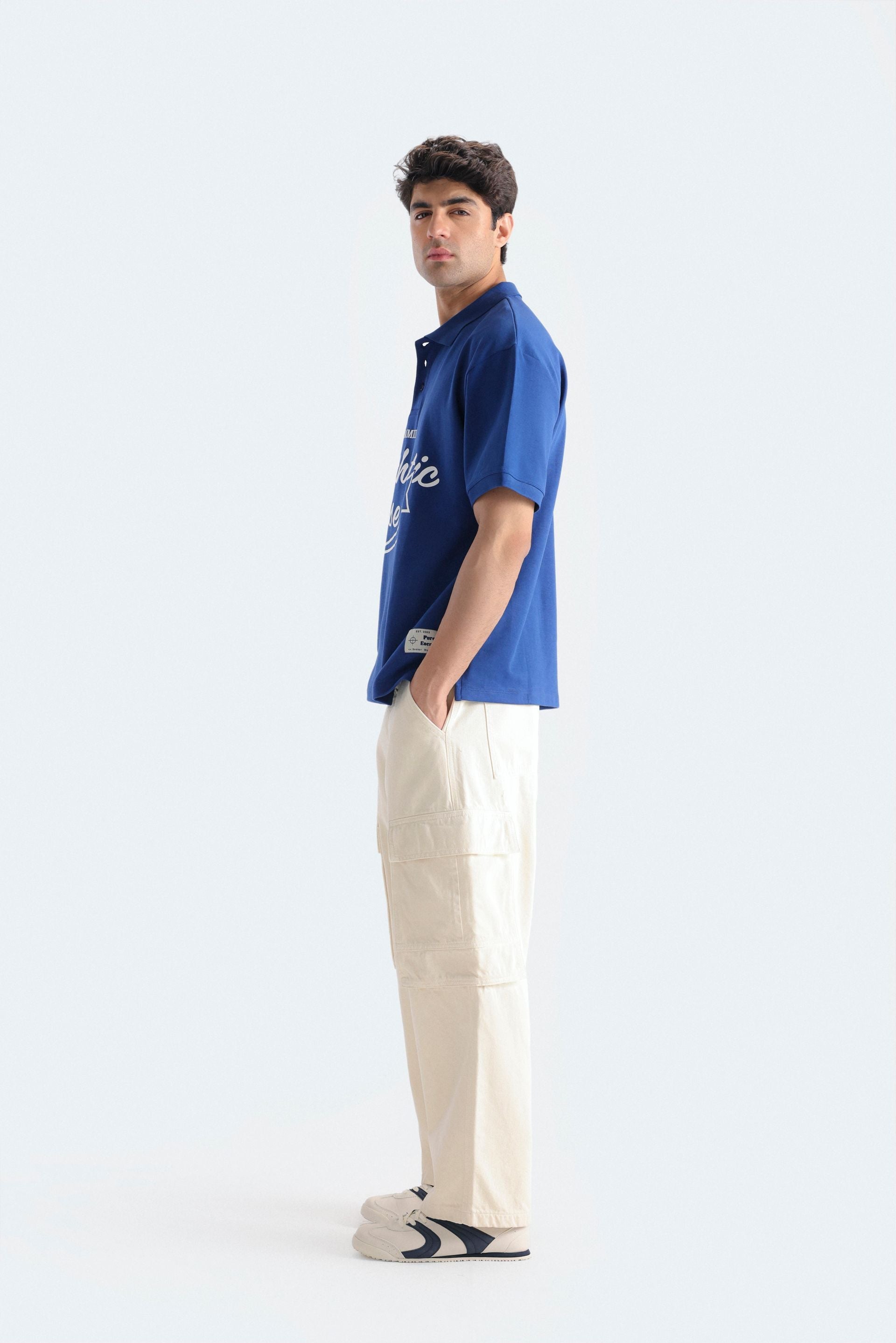 Slogan Print Polo Shirt