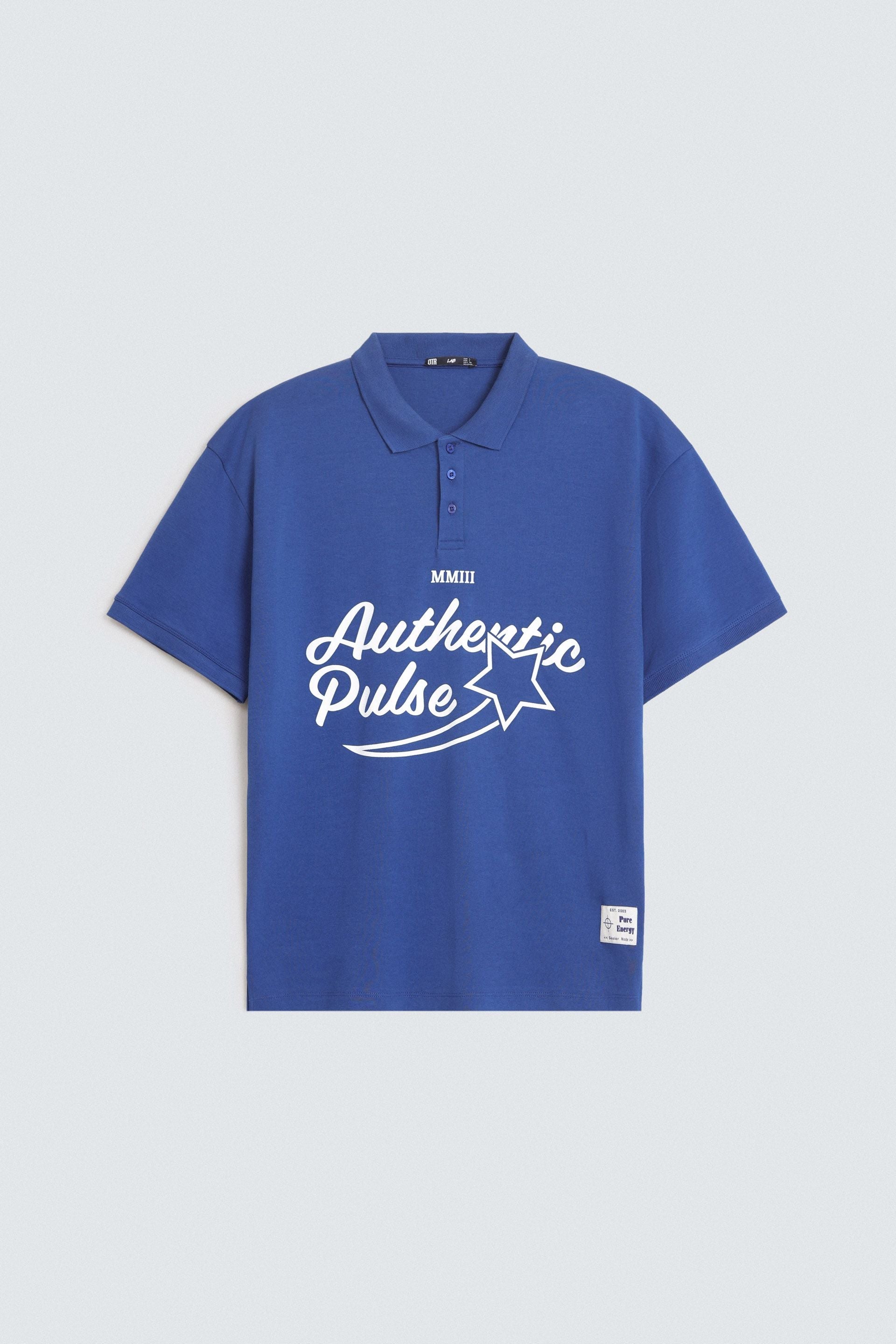Slogan Print Polo Shirt