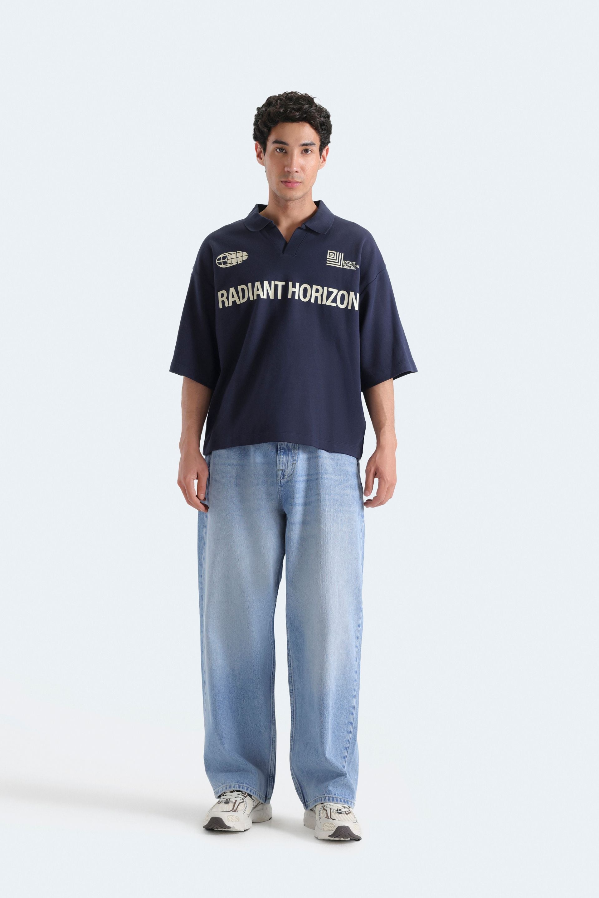 Slogan Print Polo Shirt
