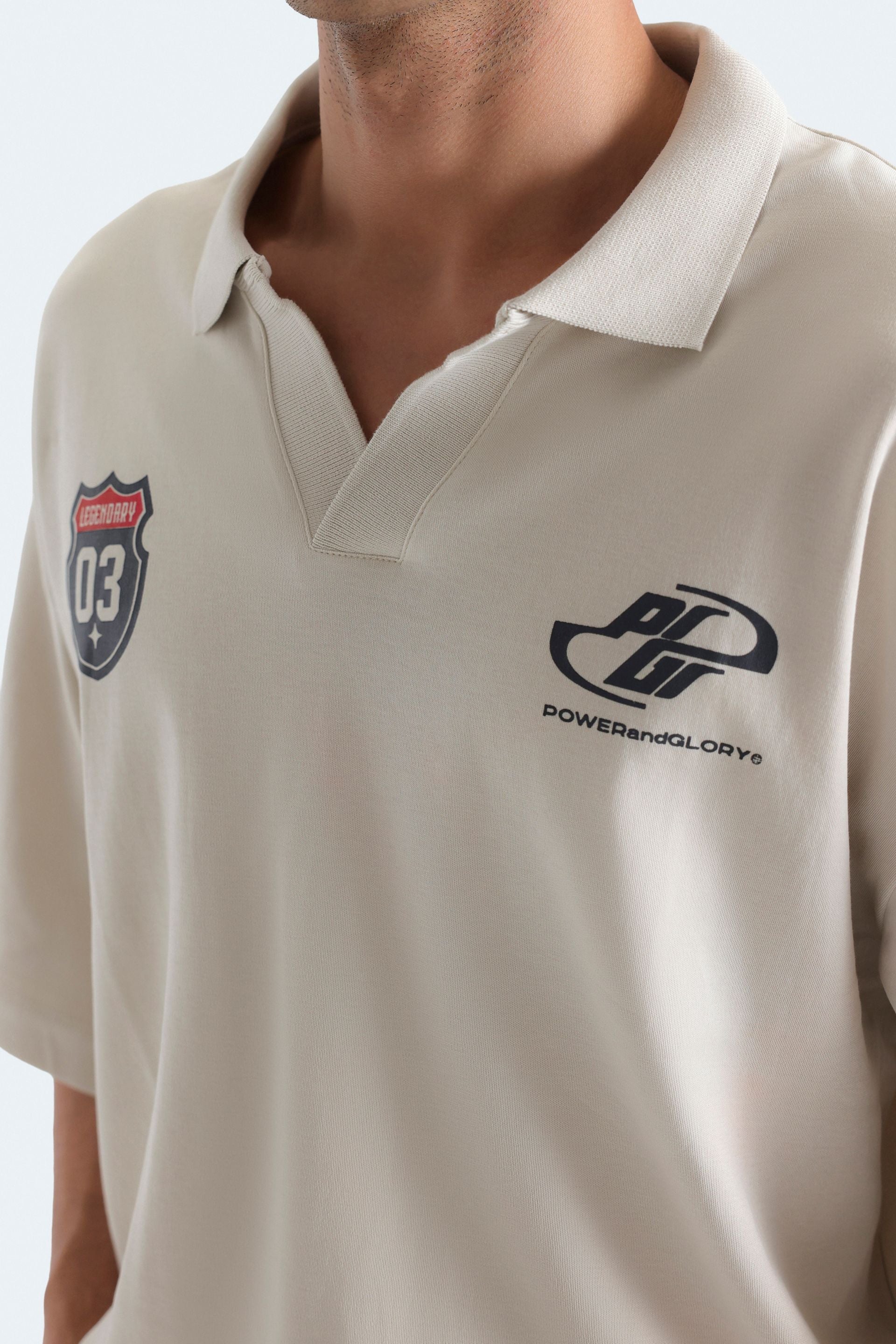 Slogan Print Polo Shirt