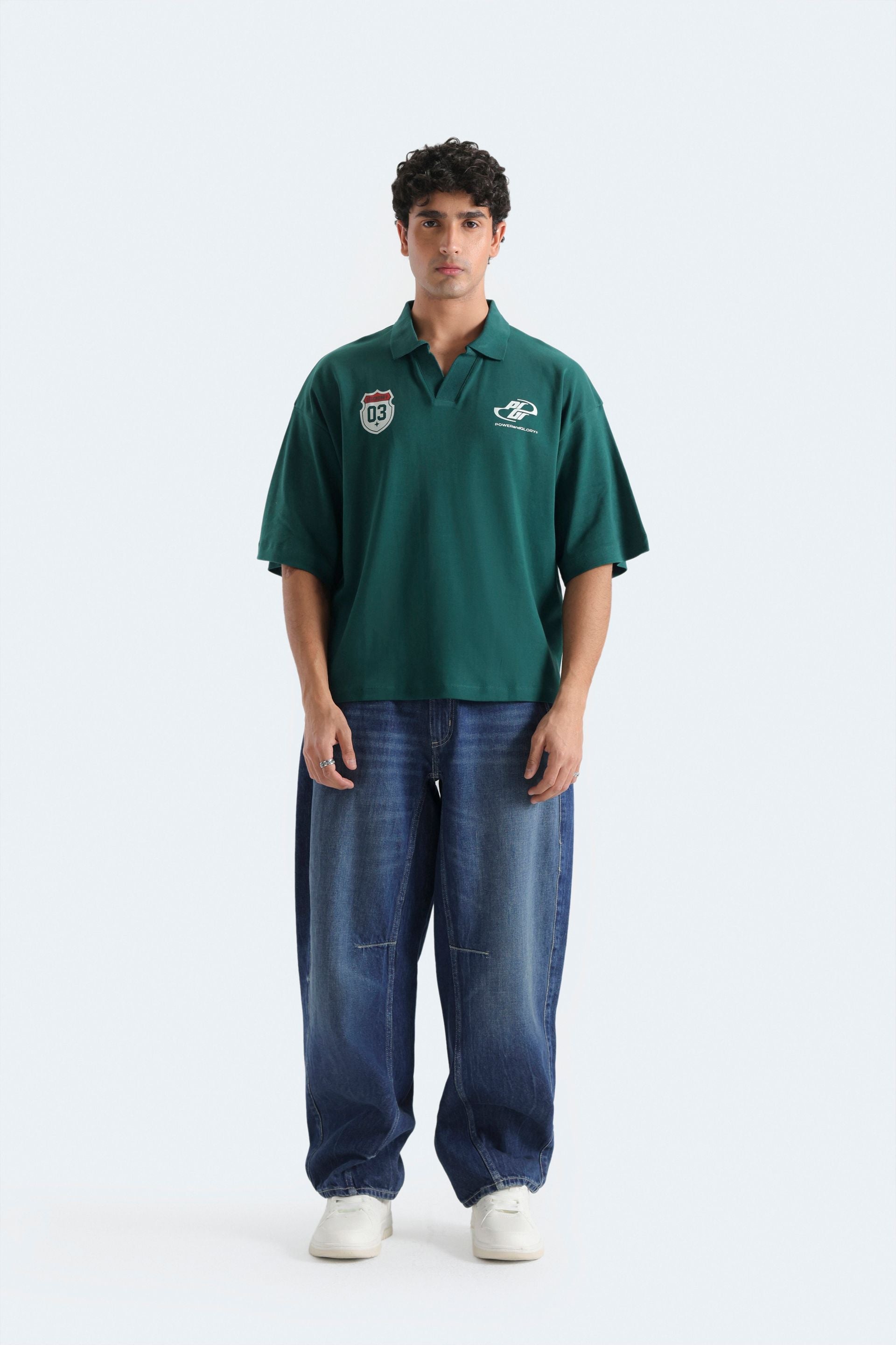 Slogan Print Polo Shirt