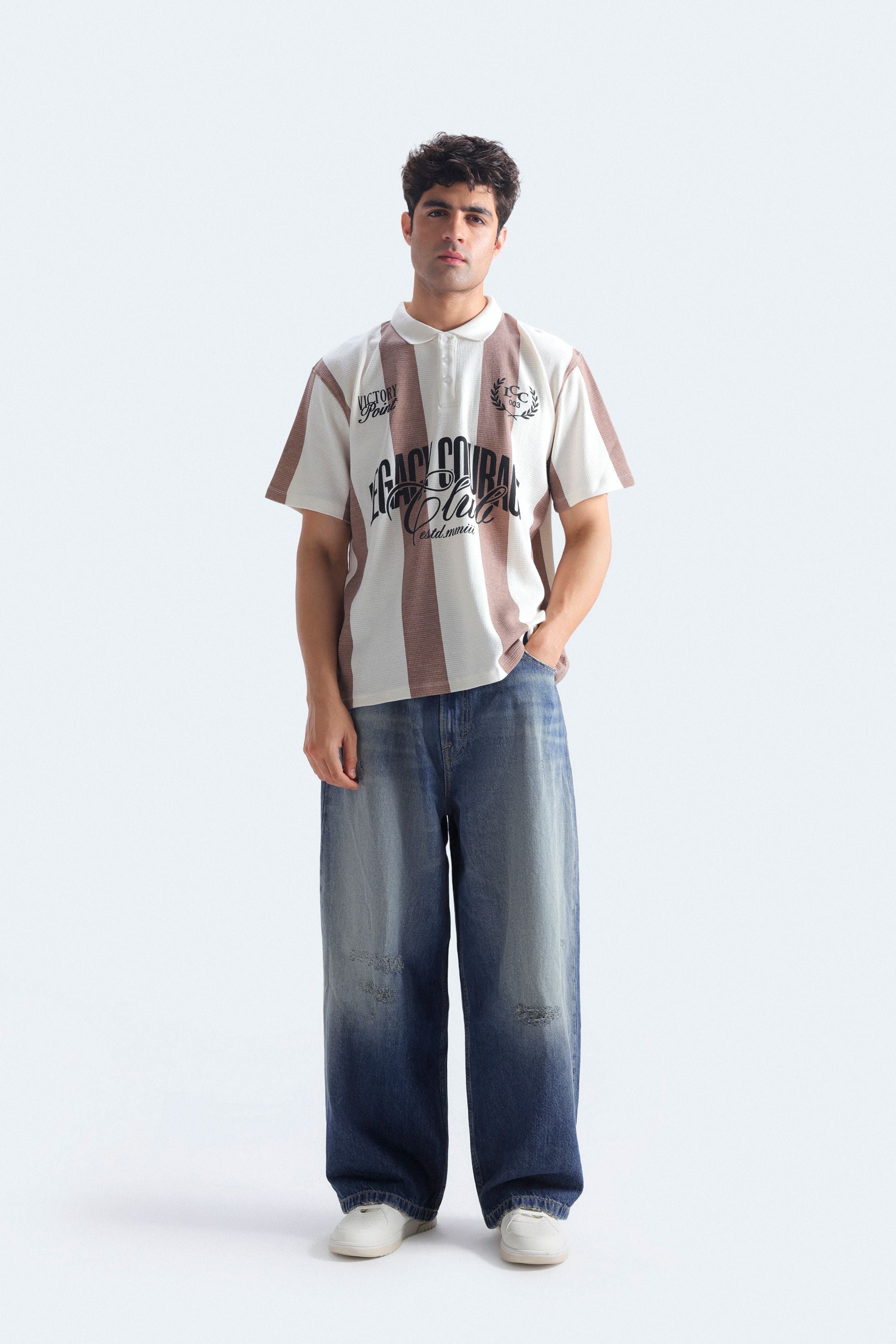 Varsity Striped Polo Shirt