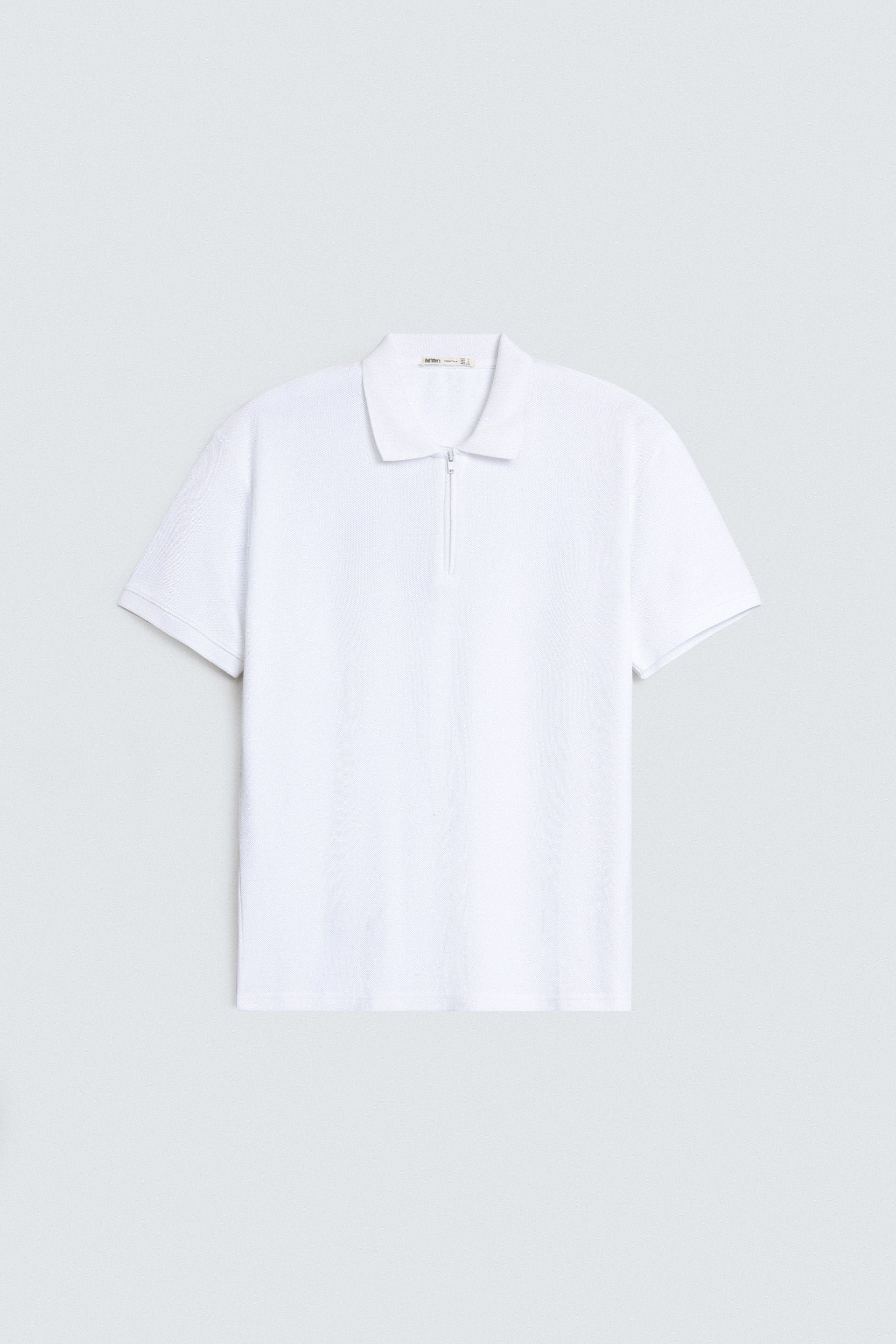 Quarter Zip-Up Polo Shirt