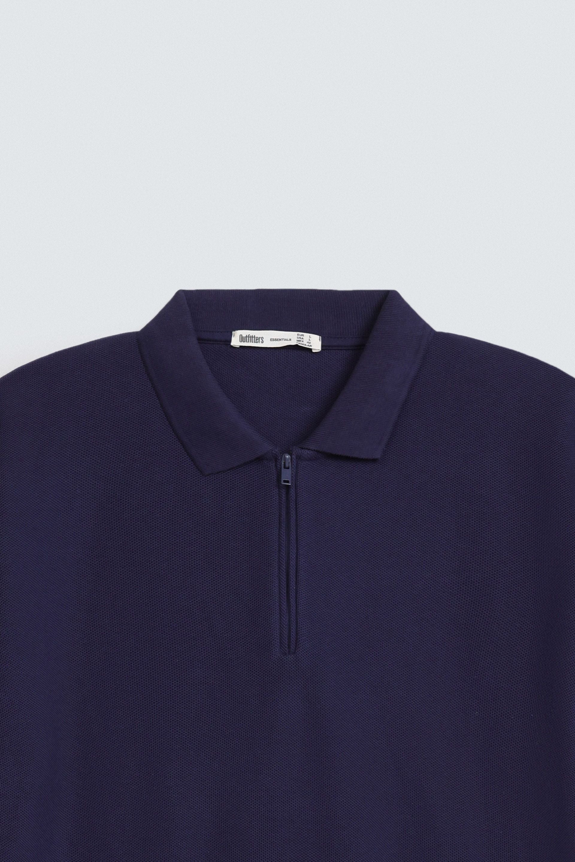 Quarter Zip-Up Polo Shirt