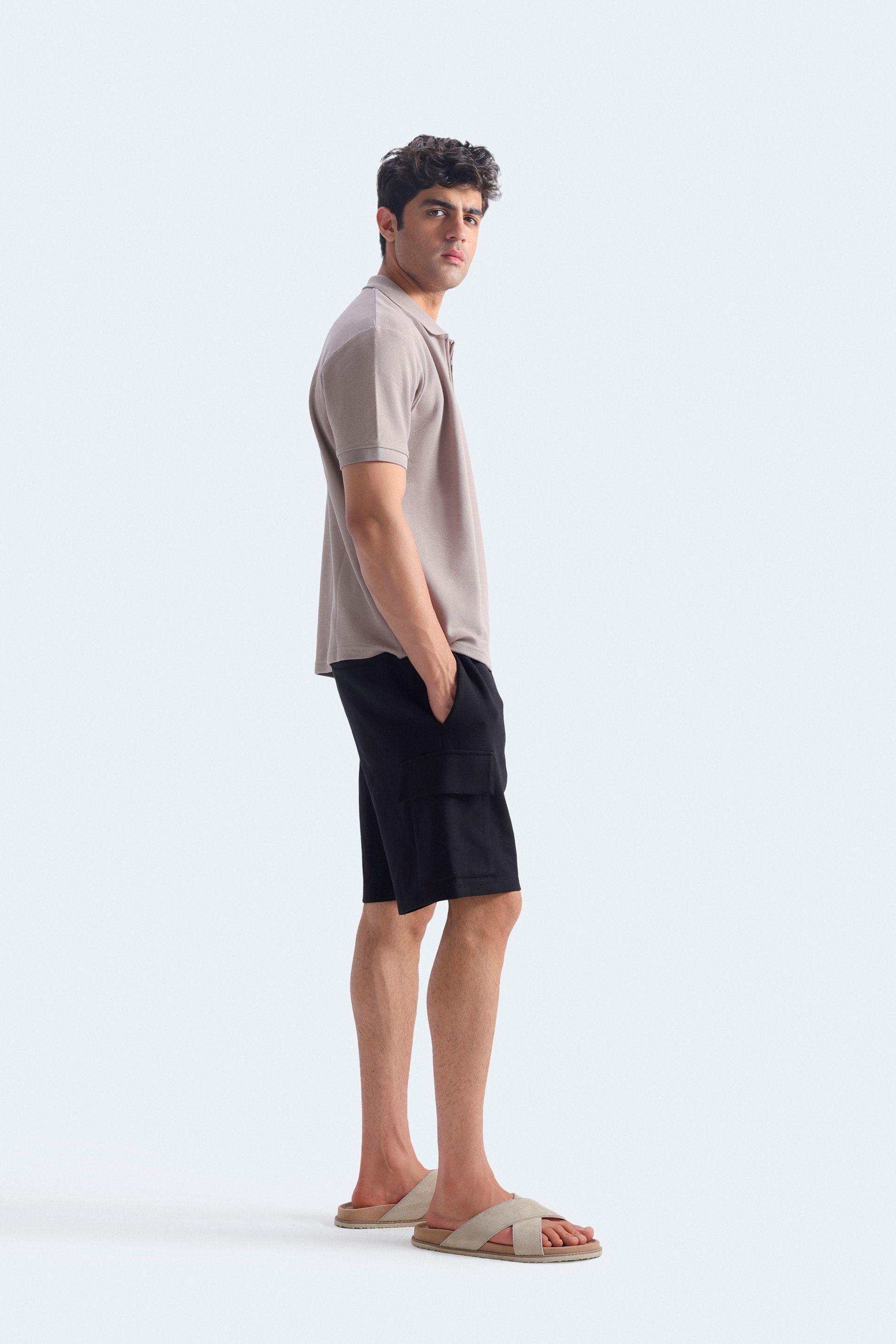 Quarter Zip-Up Polo Shirt