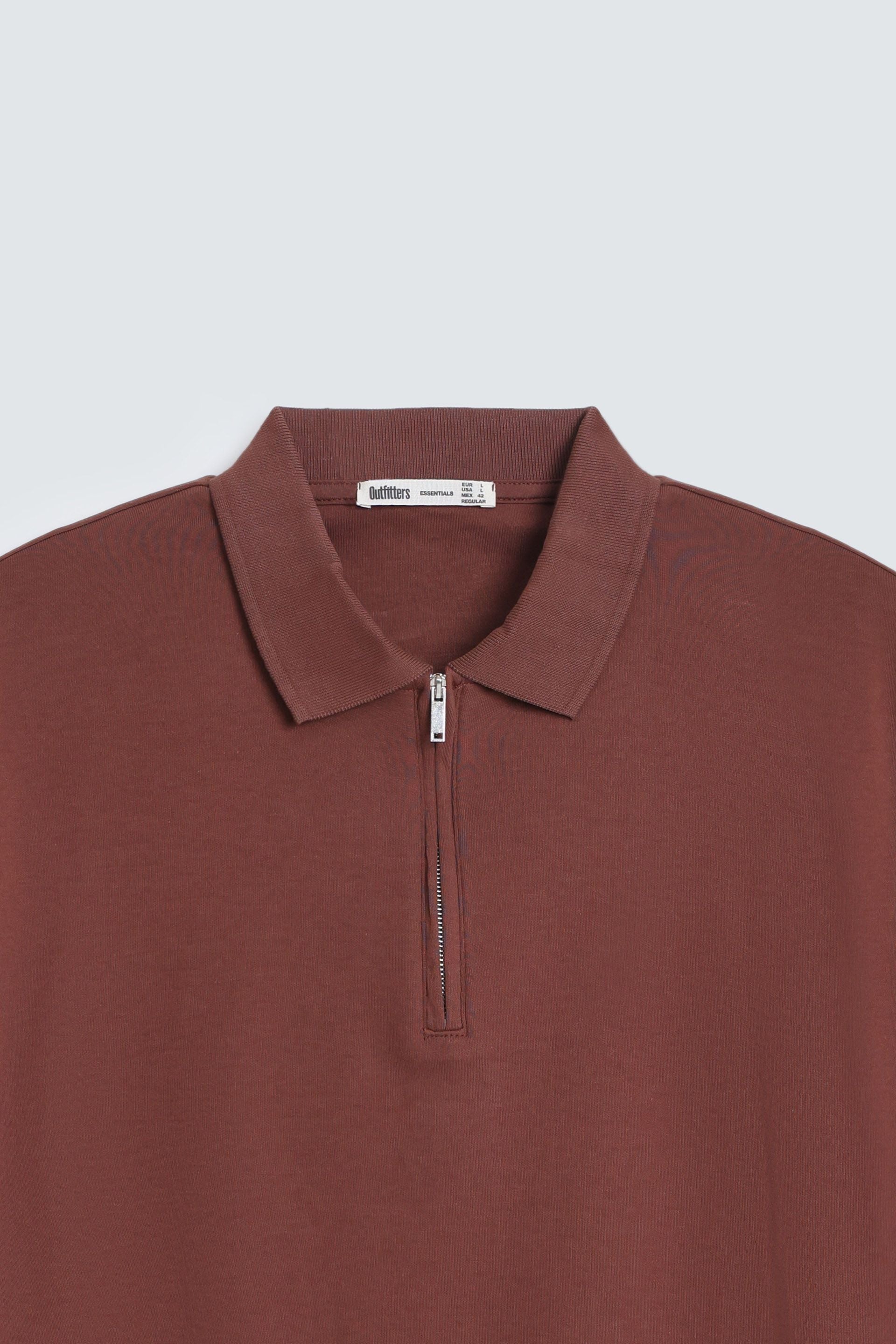 Quarter Zip-Up Polo Shirt