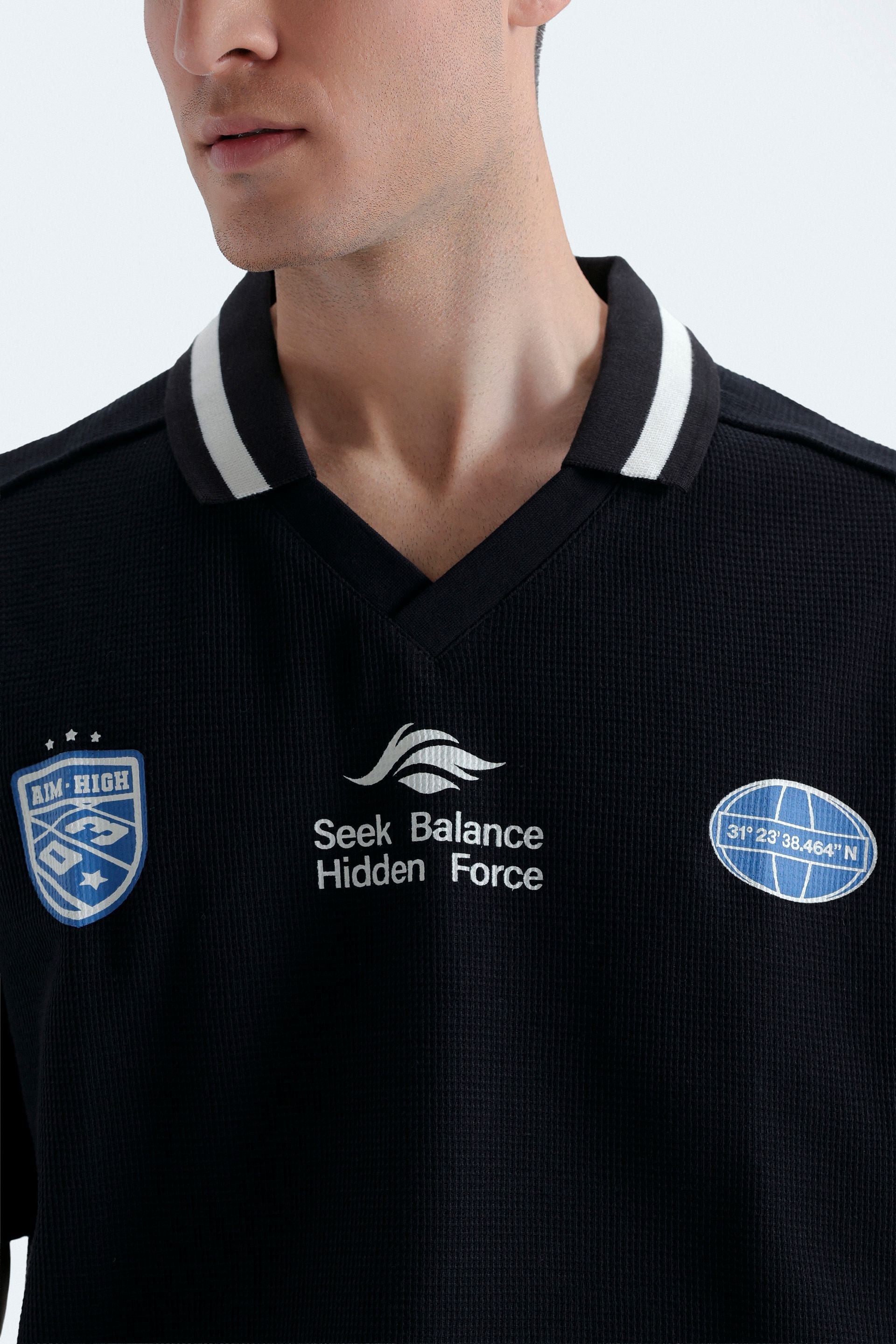 Slogan Print Polo Shirt
