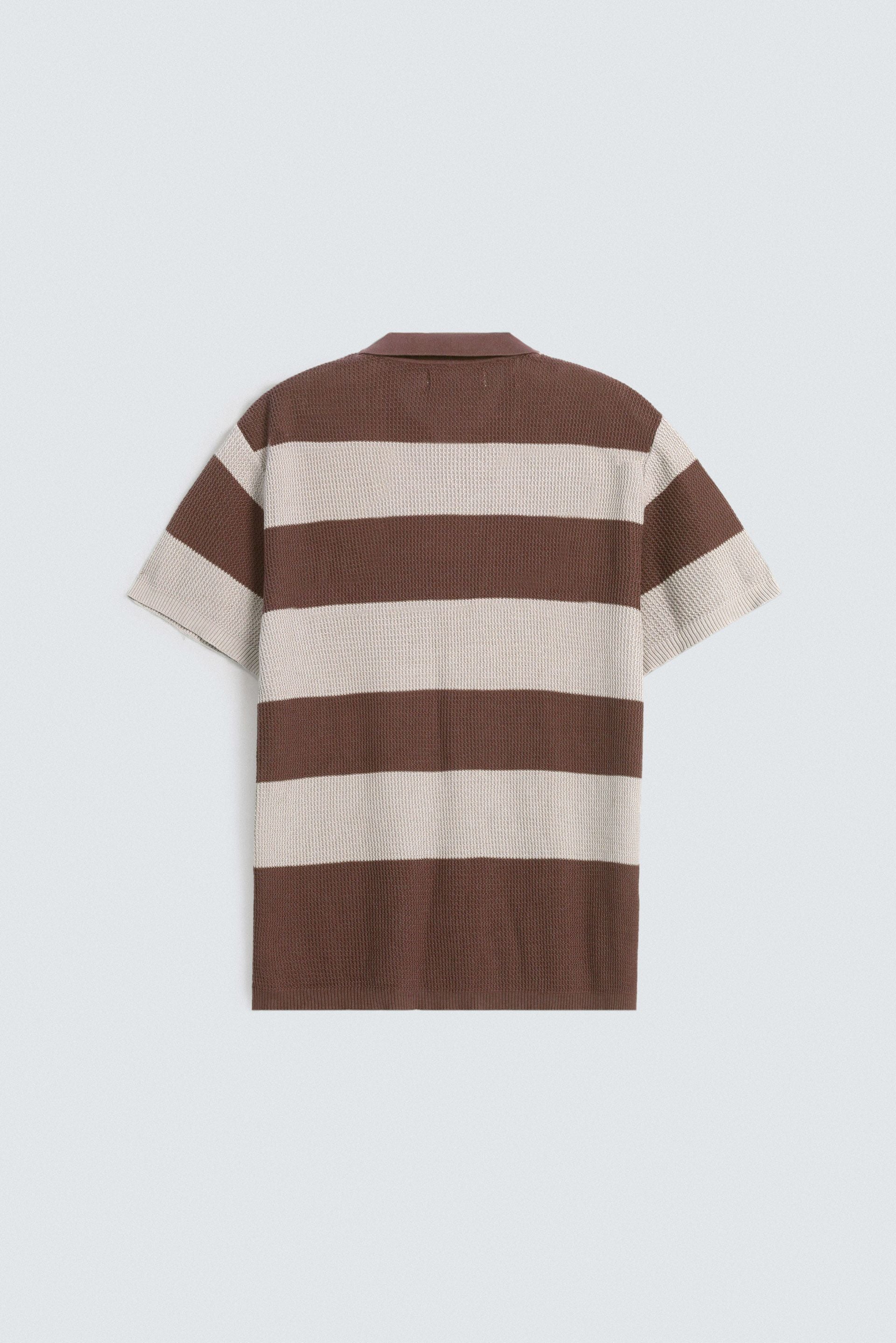 Textured Striped Polo Shirt