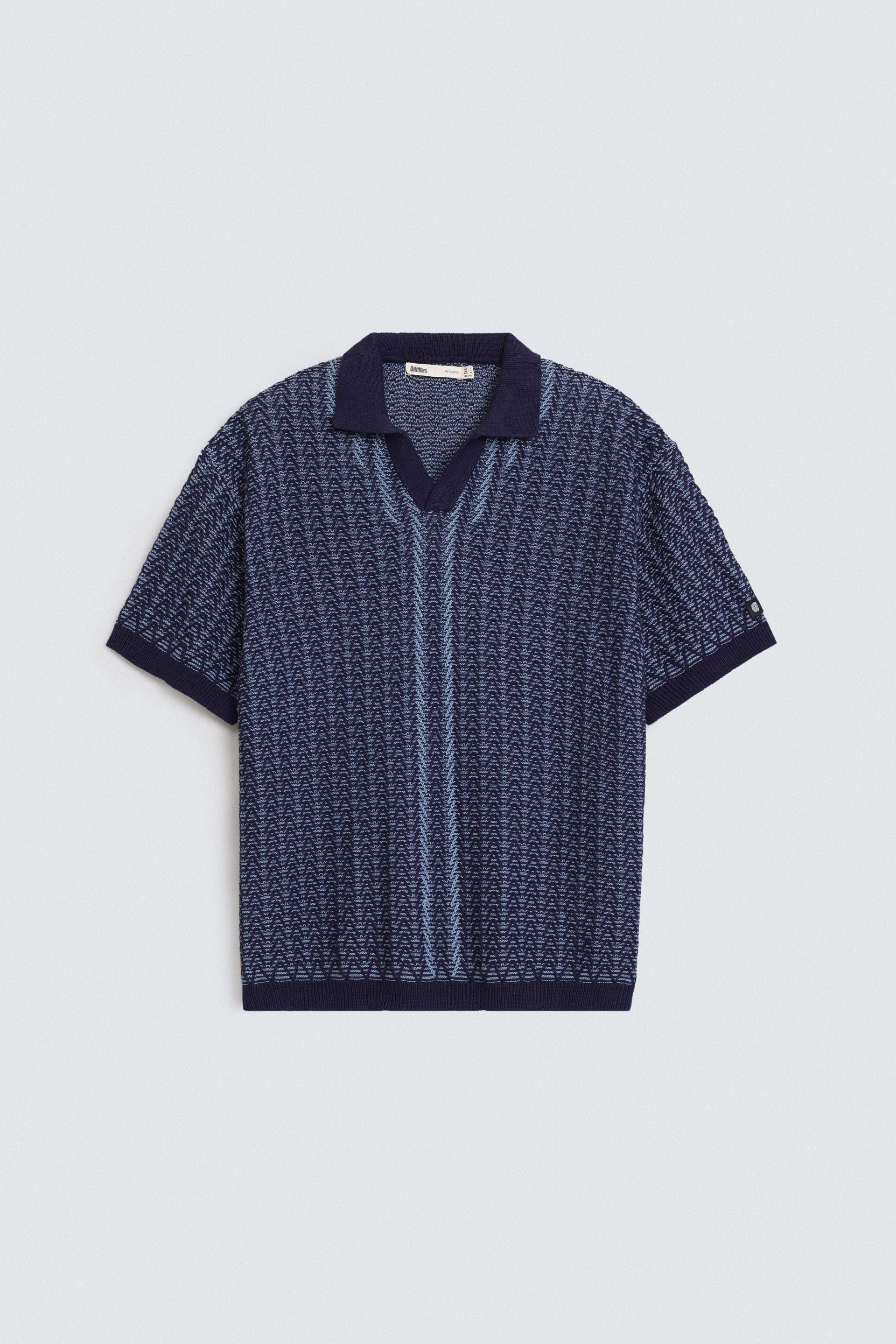 Contrast Knit Polo Shirt