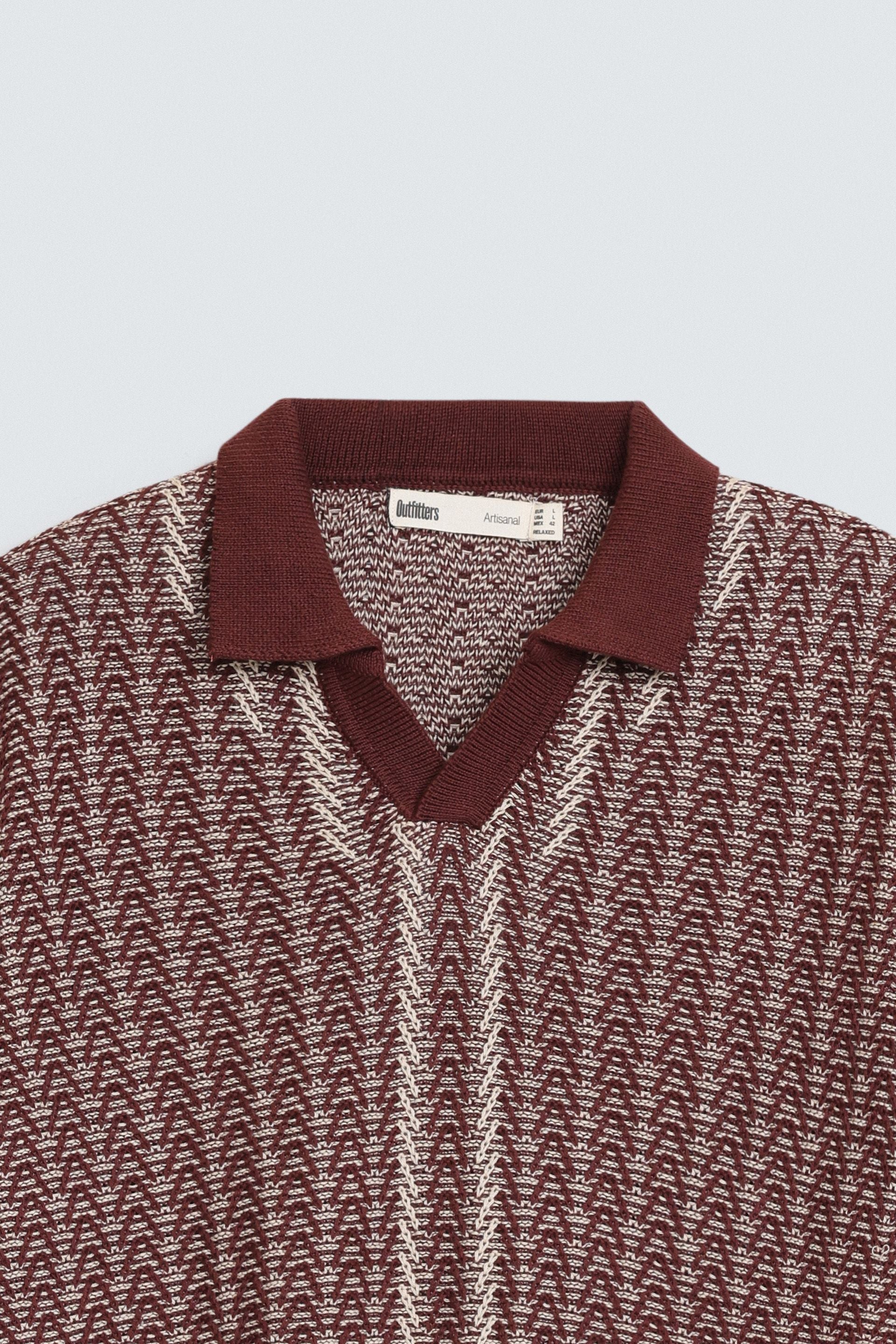 Contrast Knit Polo Shirt