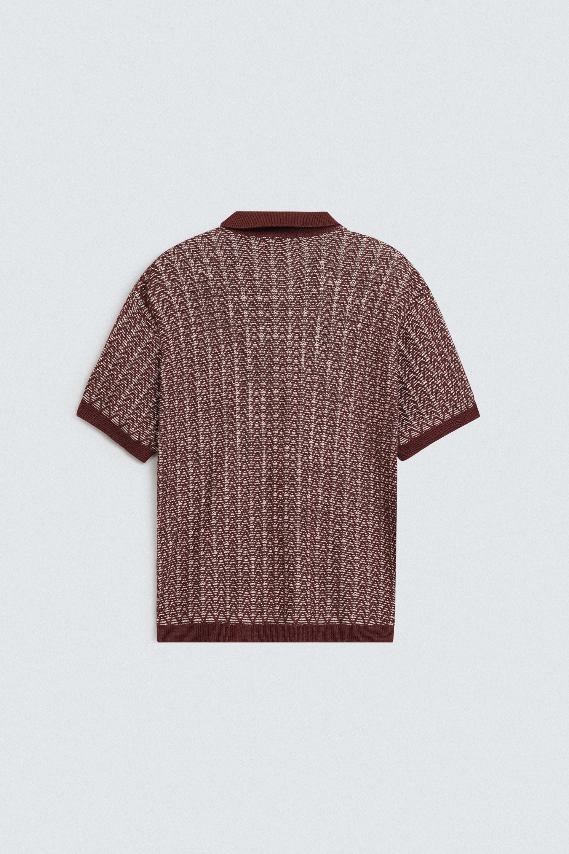 Contrast Knit Polo Shirt