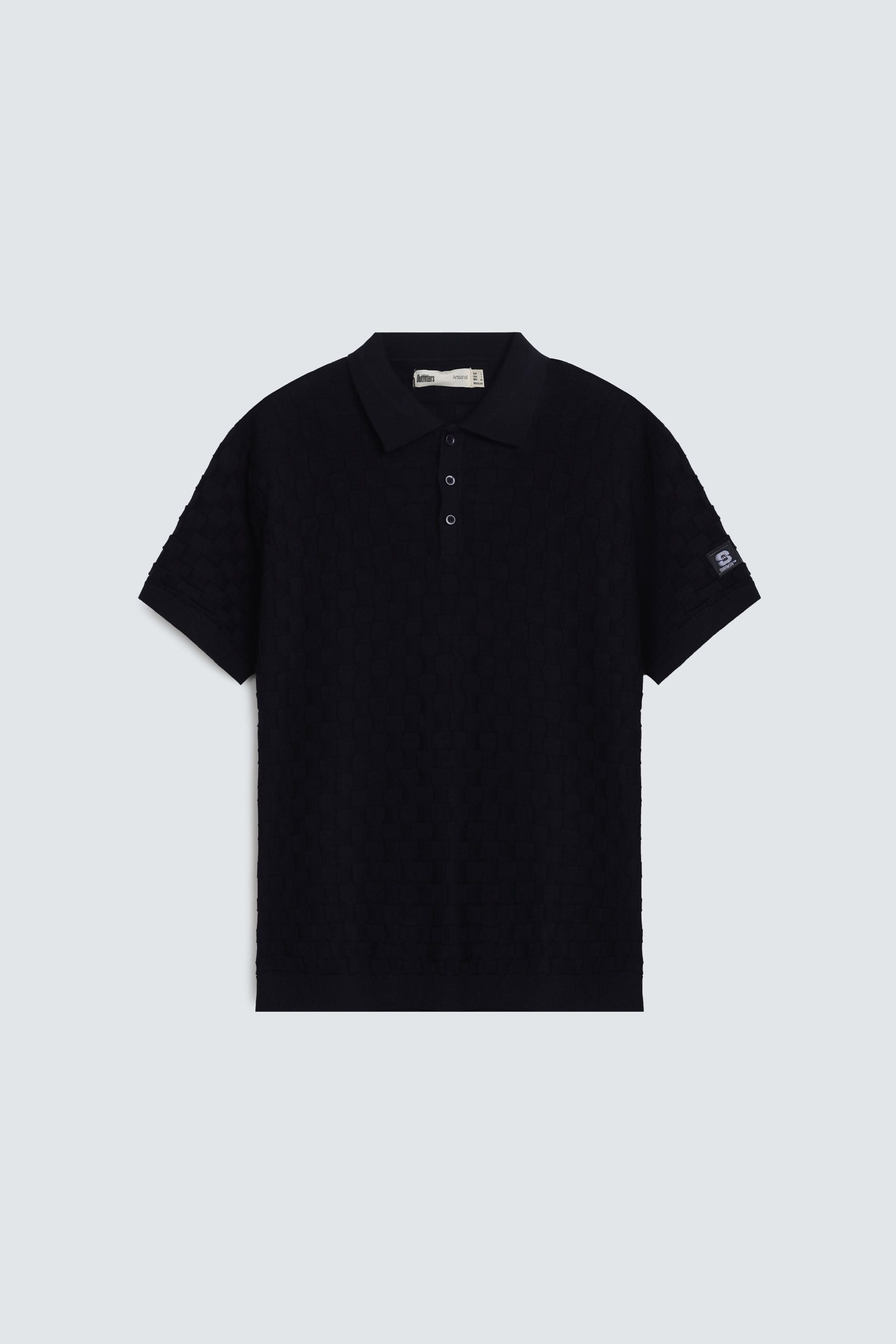 Textured Knit Polo Shirt