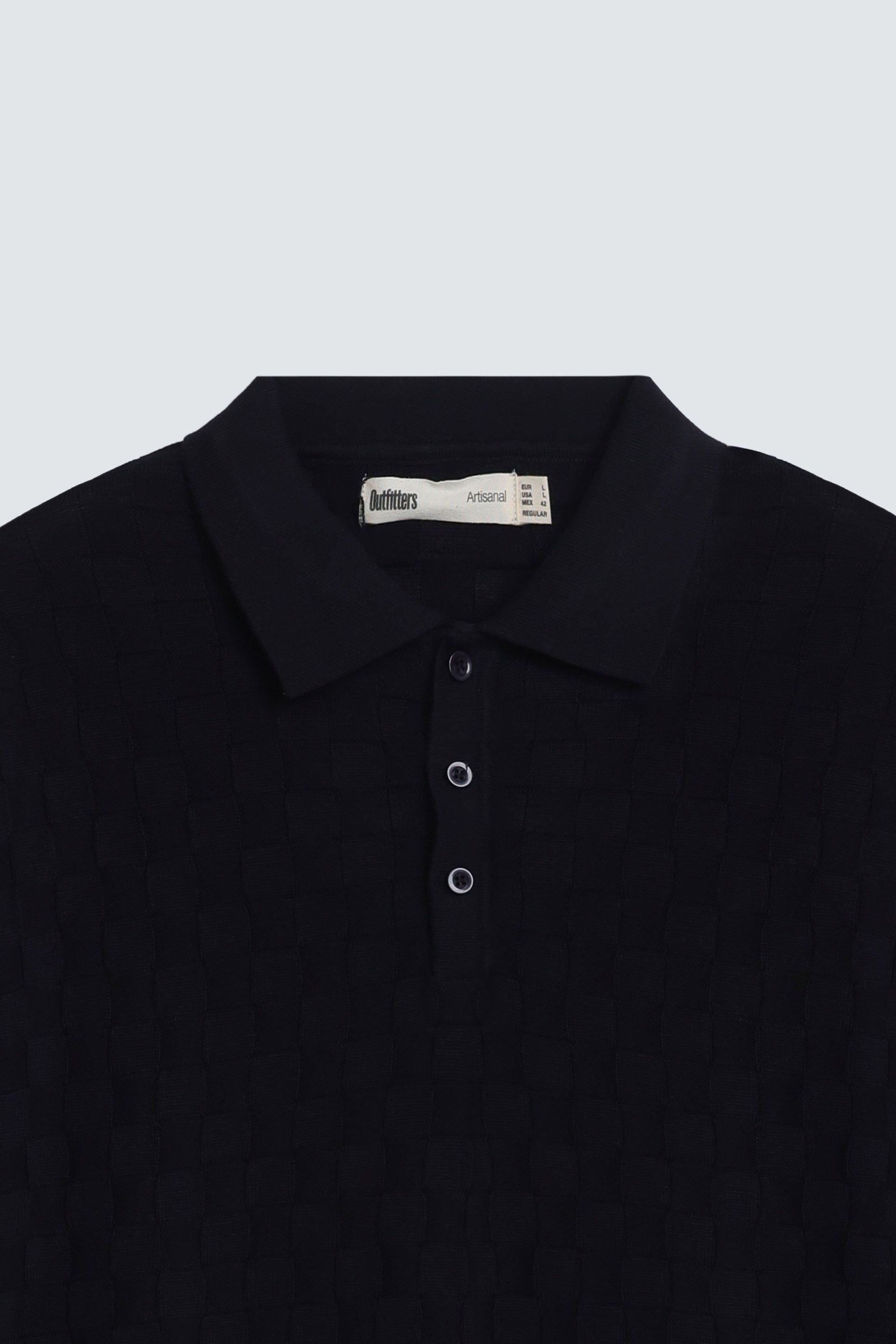 Textured Knit Polo Shirt