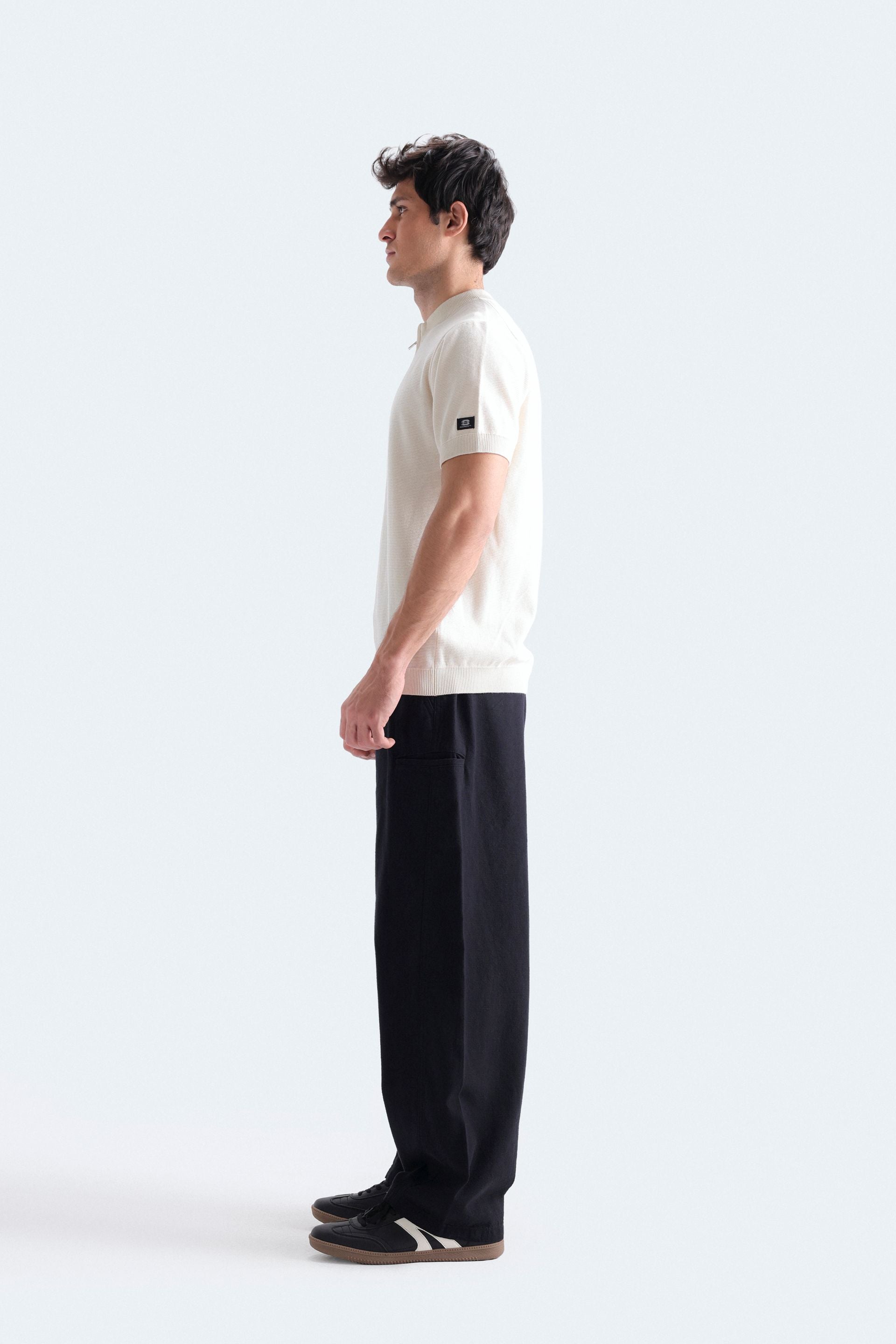 Quarter Zip-Up Polo Shirt