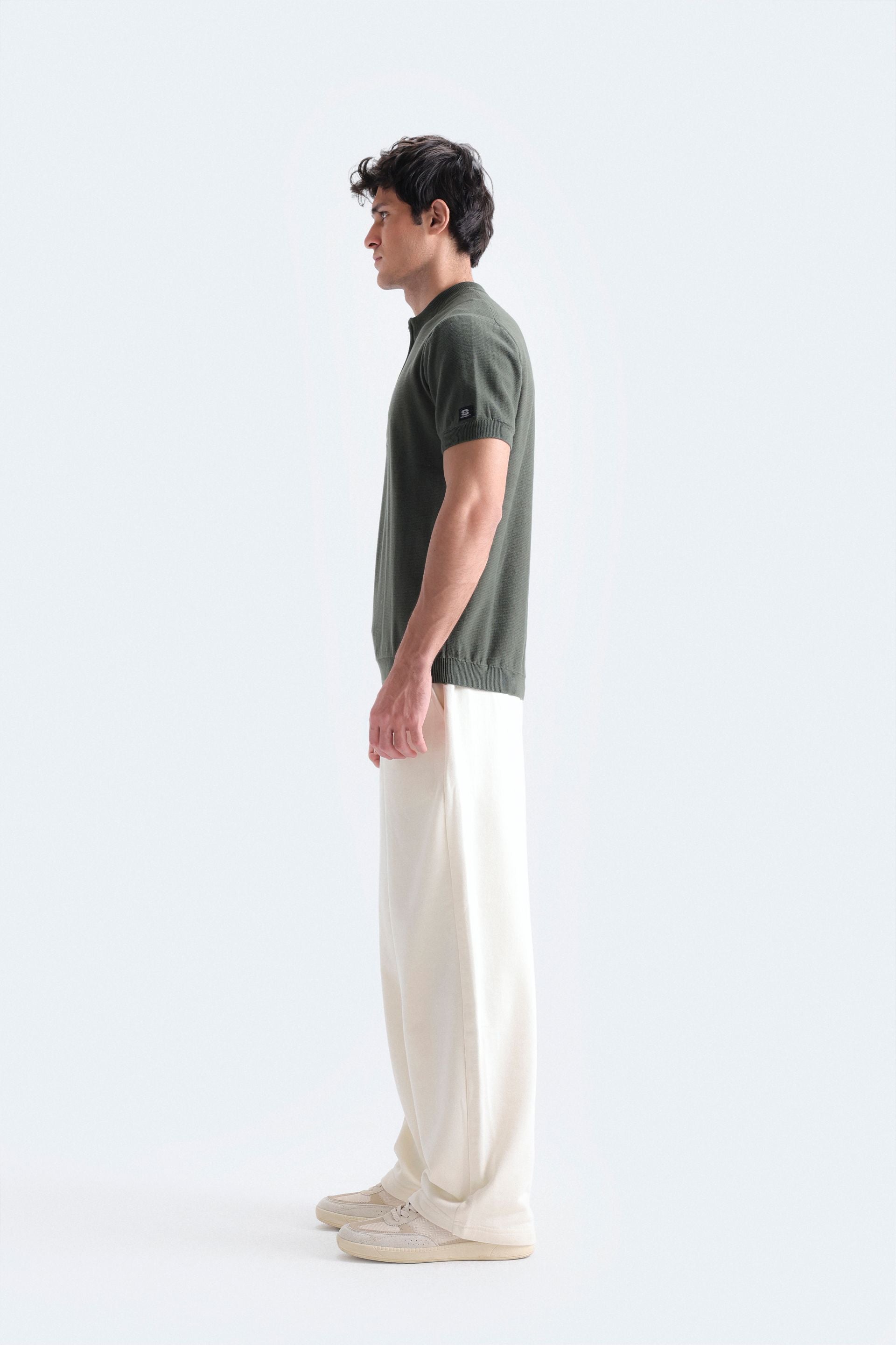 Quarter Zip-Up Polo Shirt