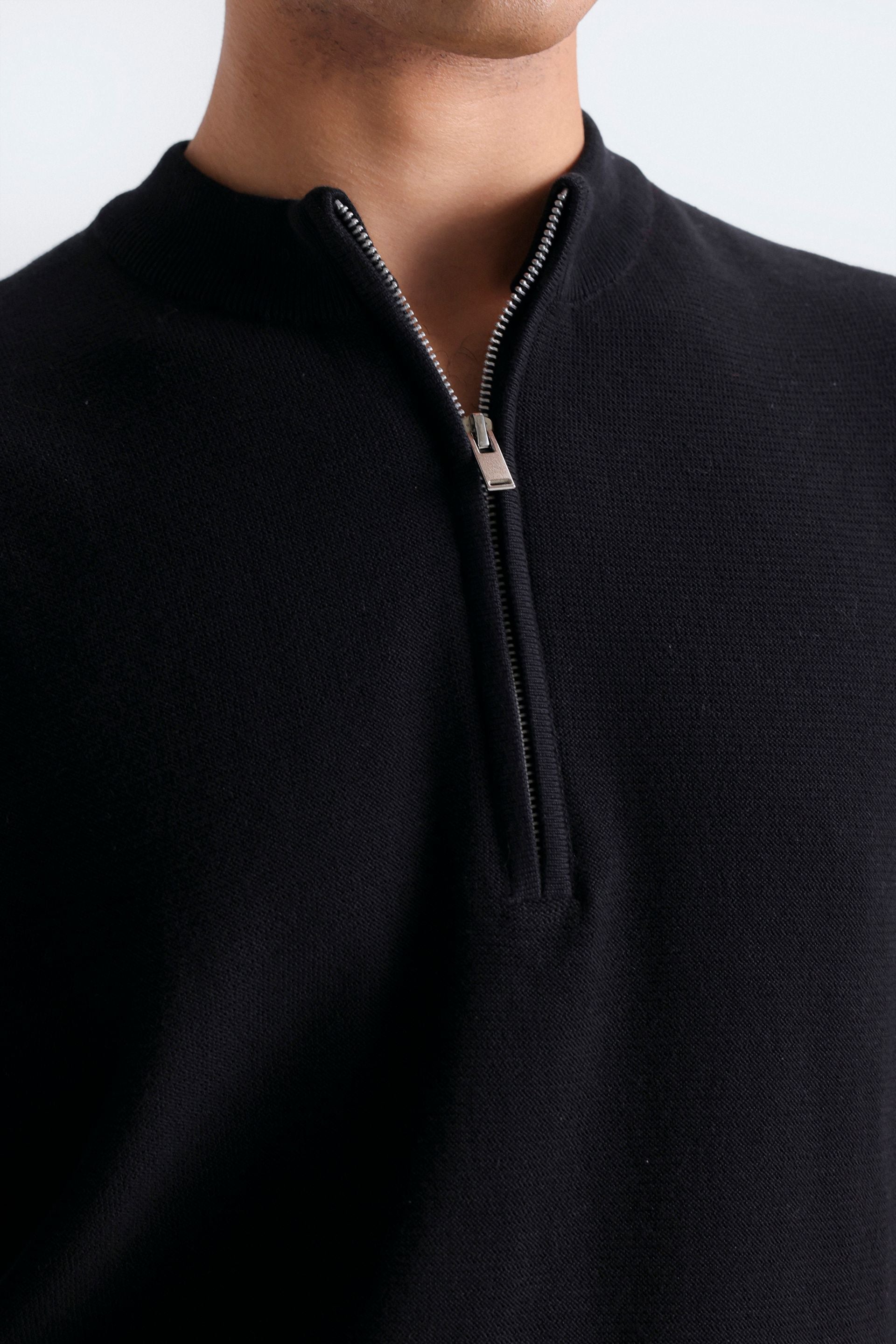 Quarter Zip-Up Polo Shirt