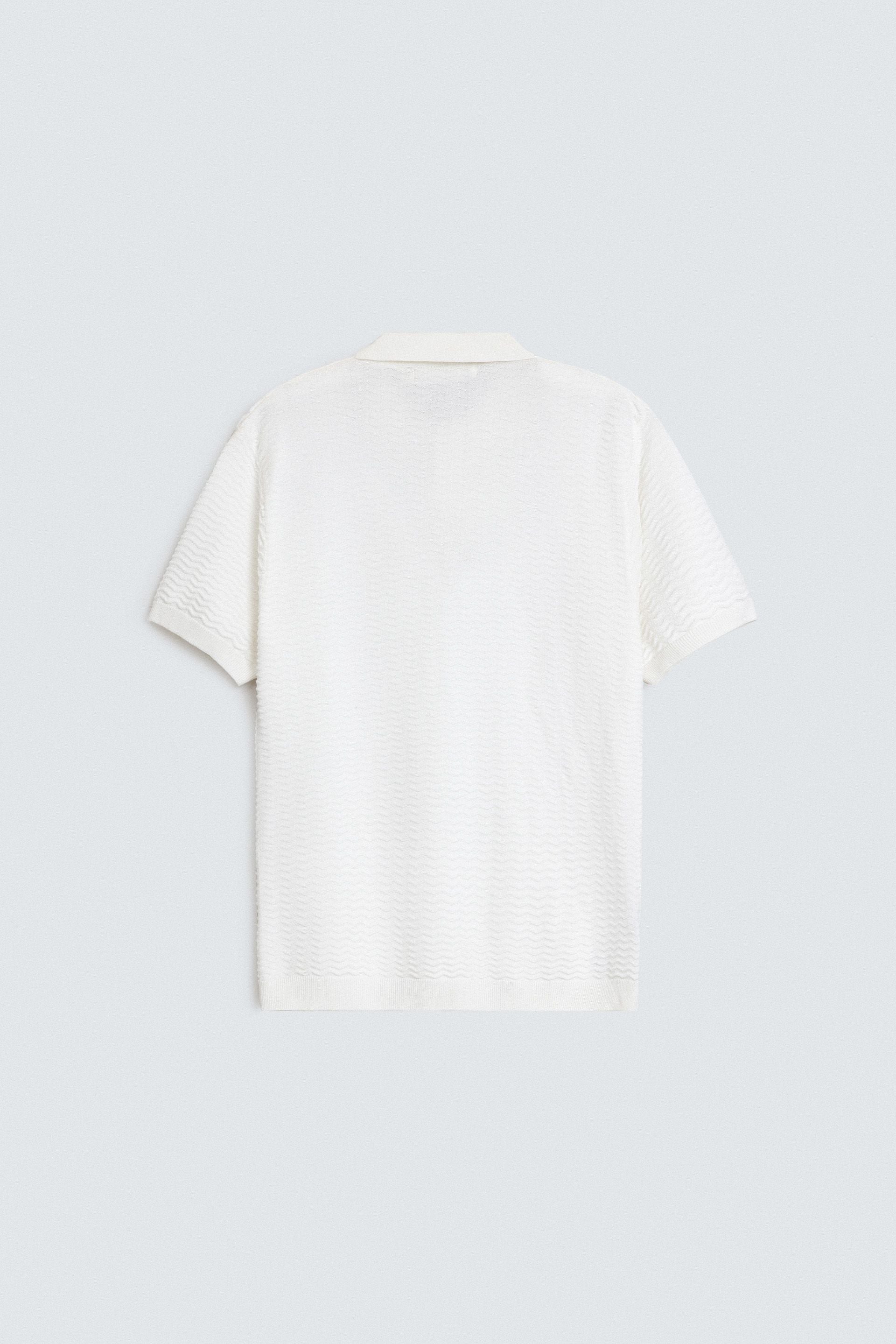 Textured Polo Shirt With Label Patch