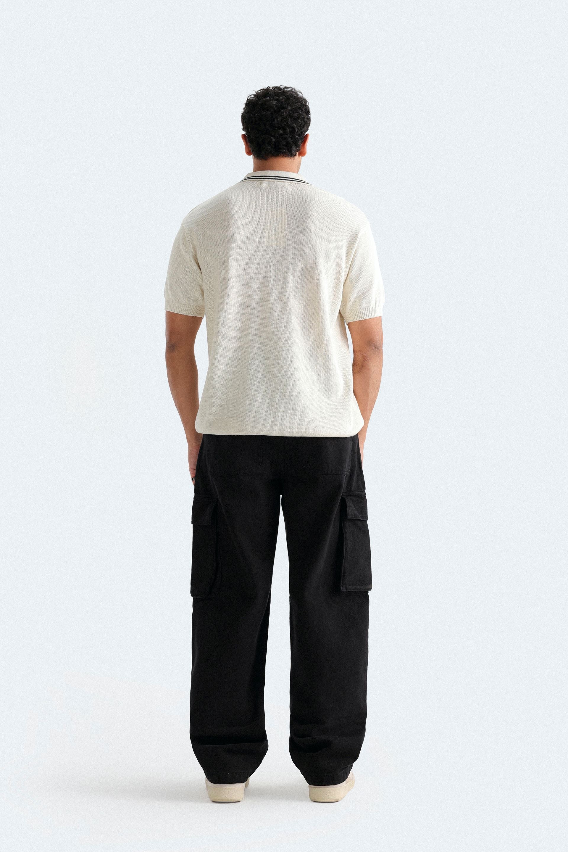 Cable Knit Polo Shirt
