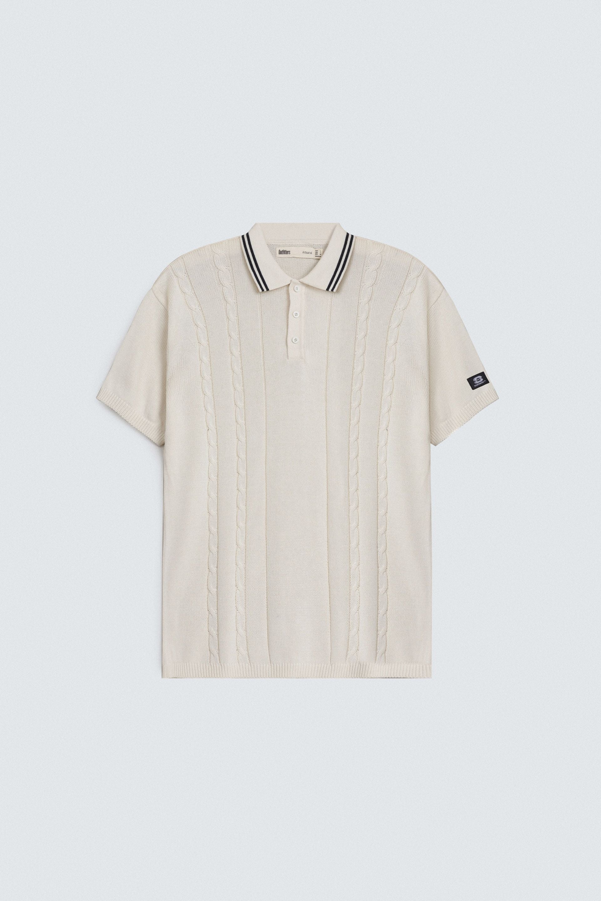 Cable Knit Polo Shirt