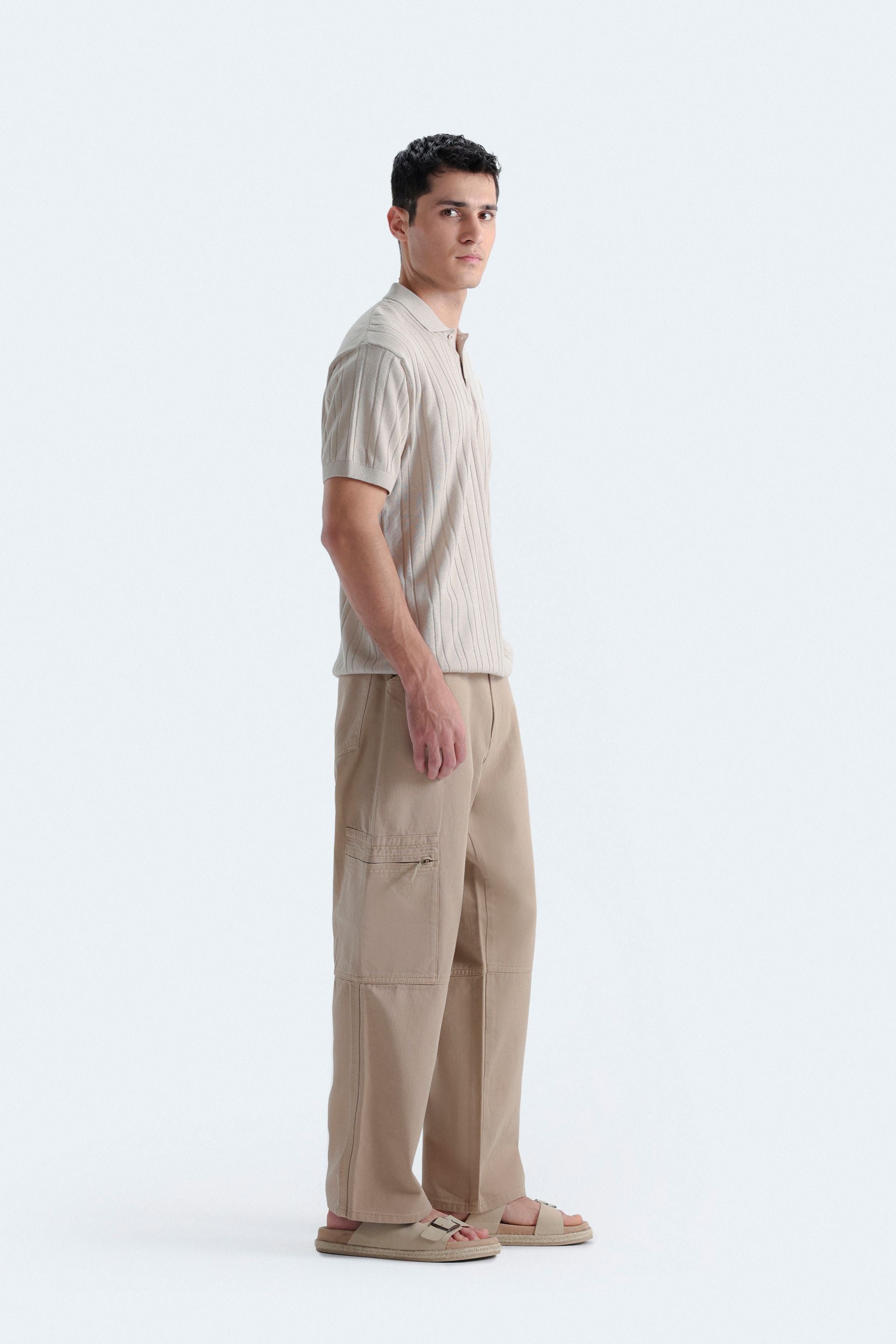 Striped Polo Shirt With Label Patch