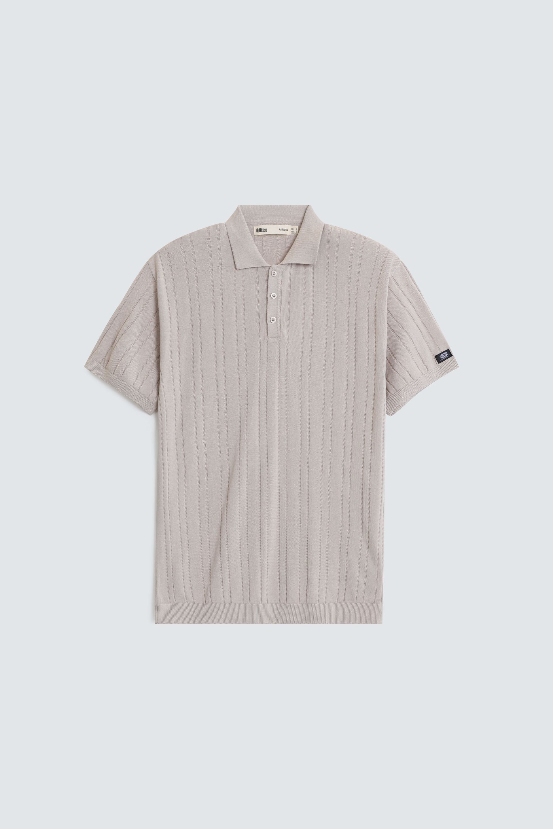 Striped Polo Shirt With Label Patch
