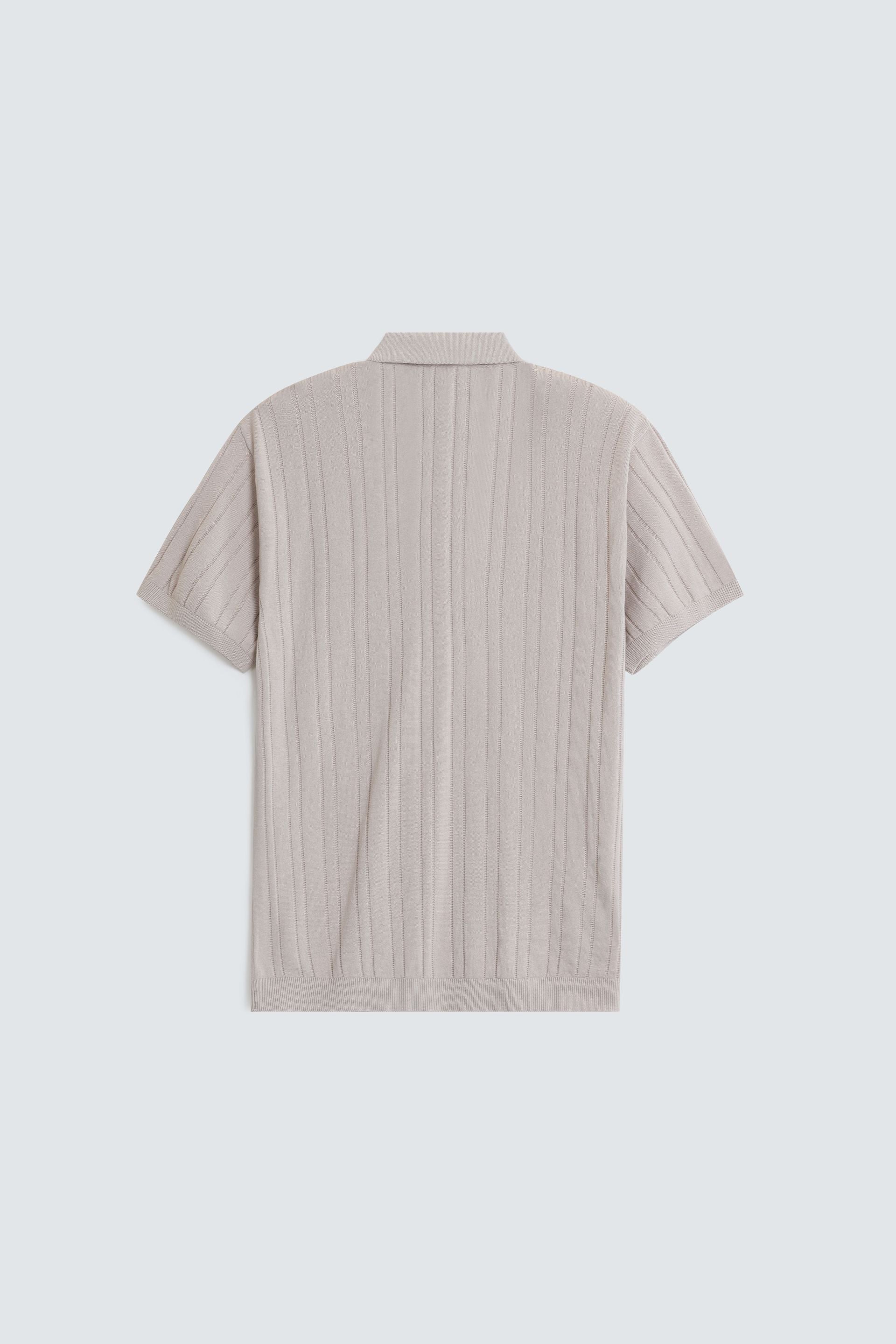 Striped Polo Shirt With Label Patch