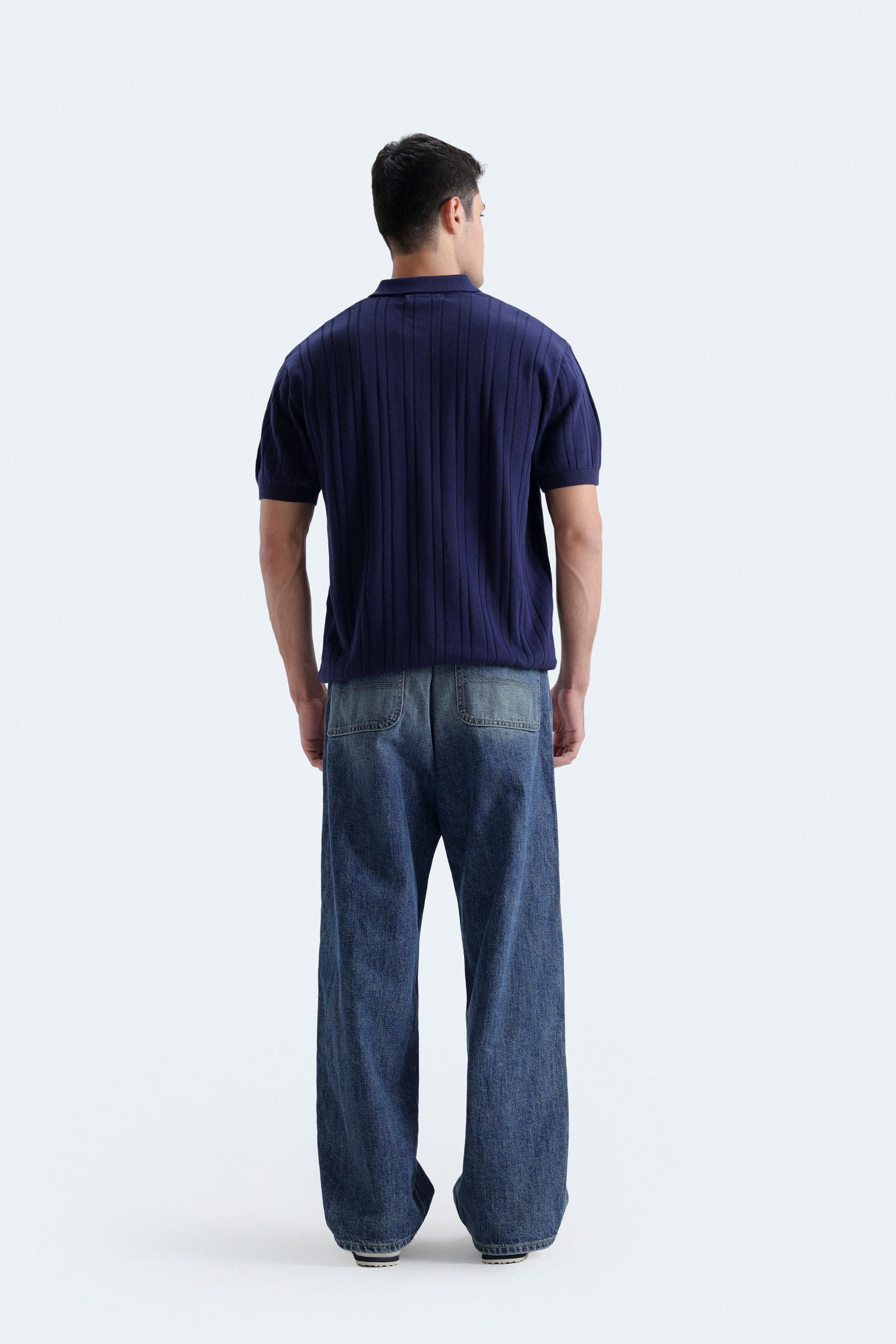 Striped Polo Shirt With Label Patch