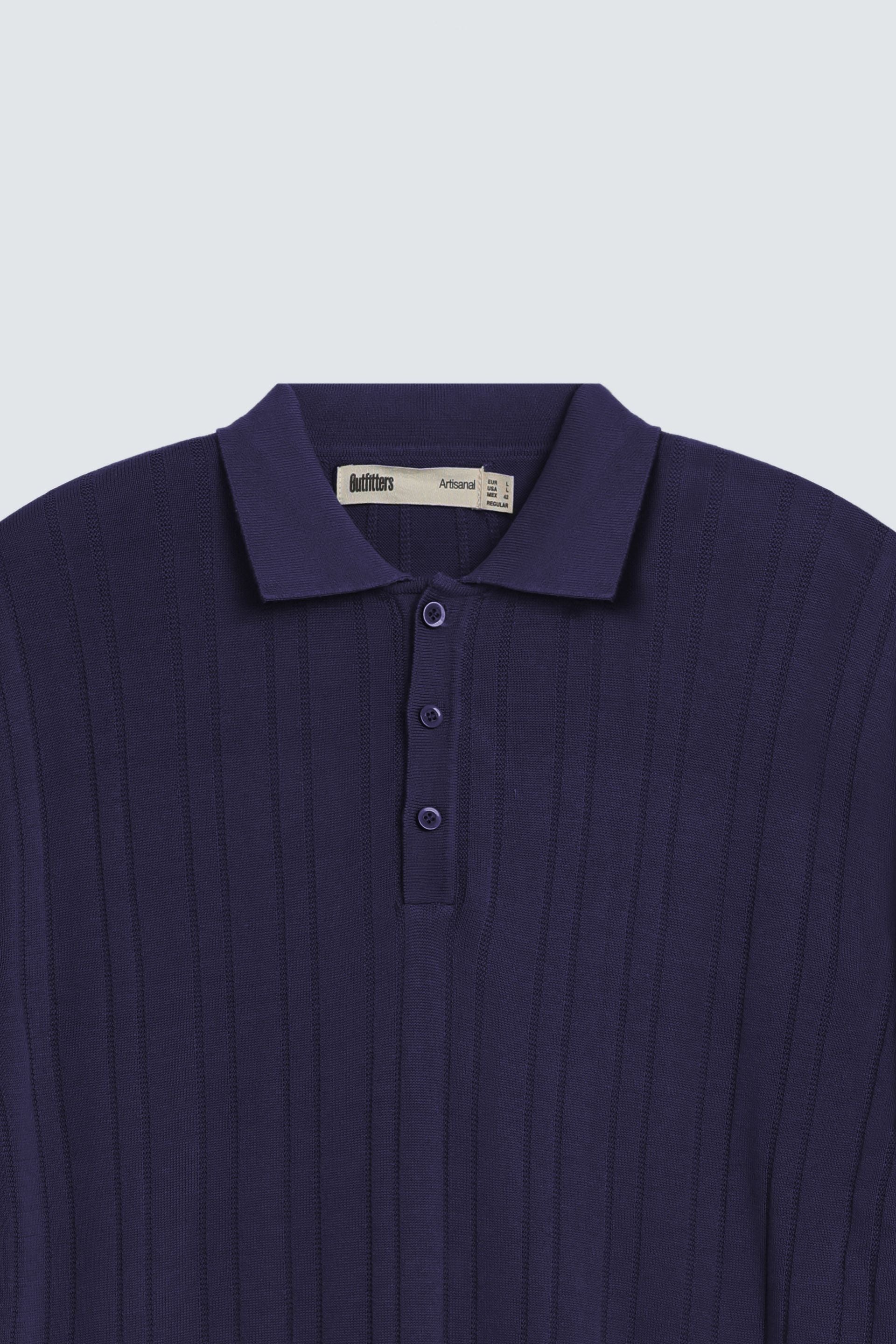 Striped Polo Shirt With Label Patch