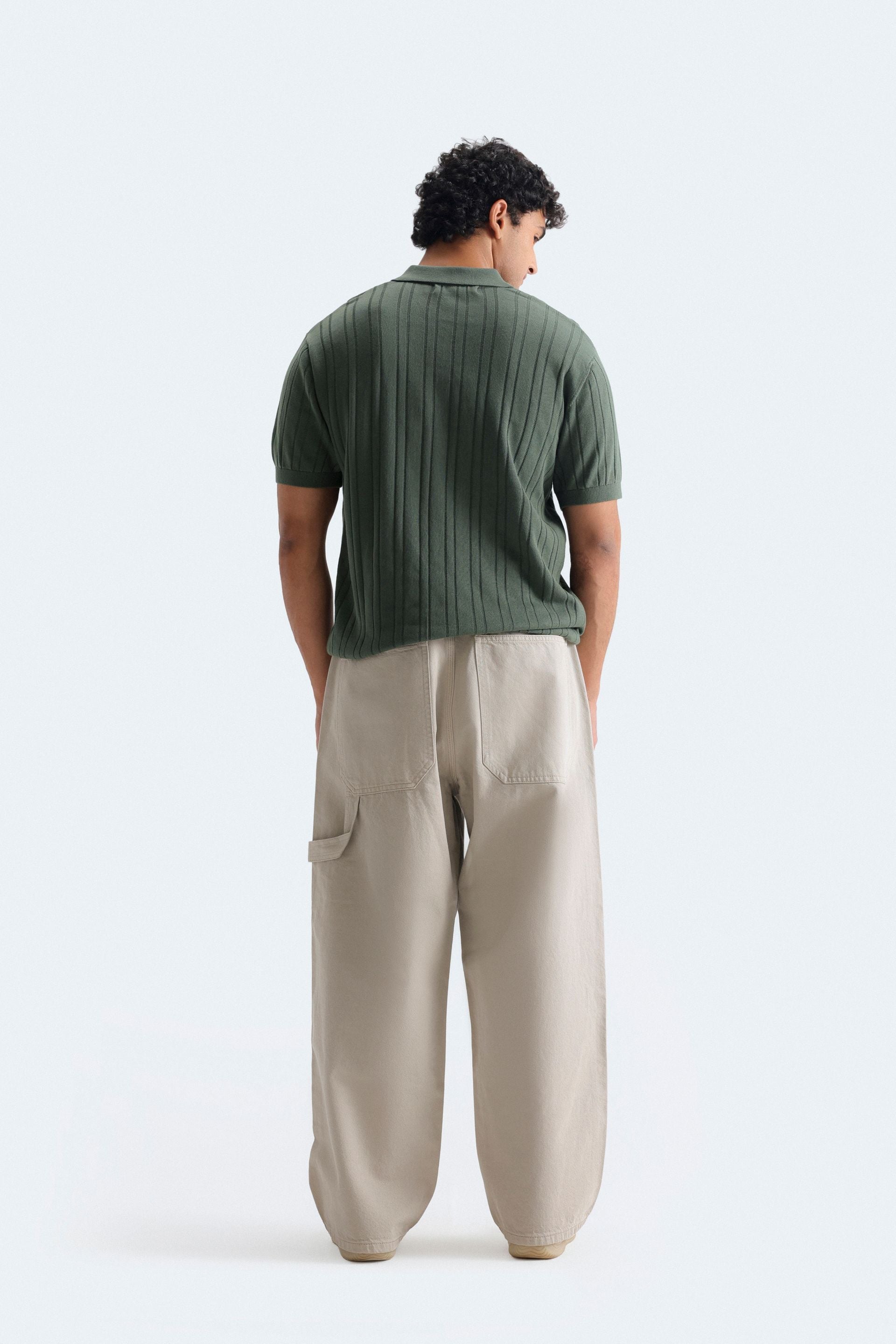 Striped Polo Shirt With Label Patch
