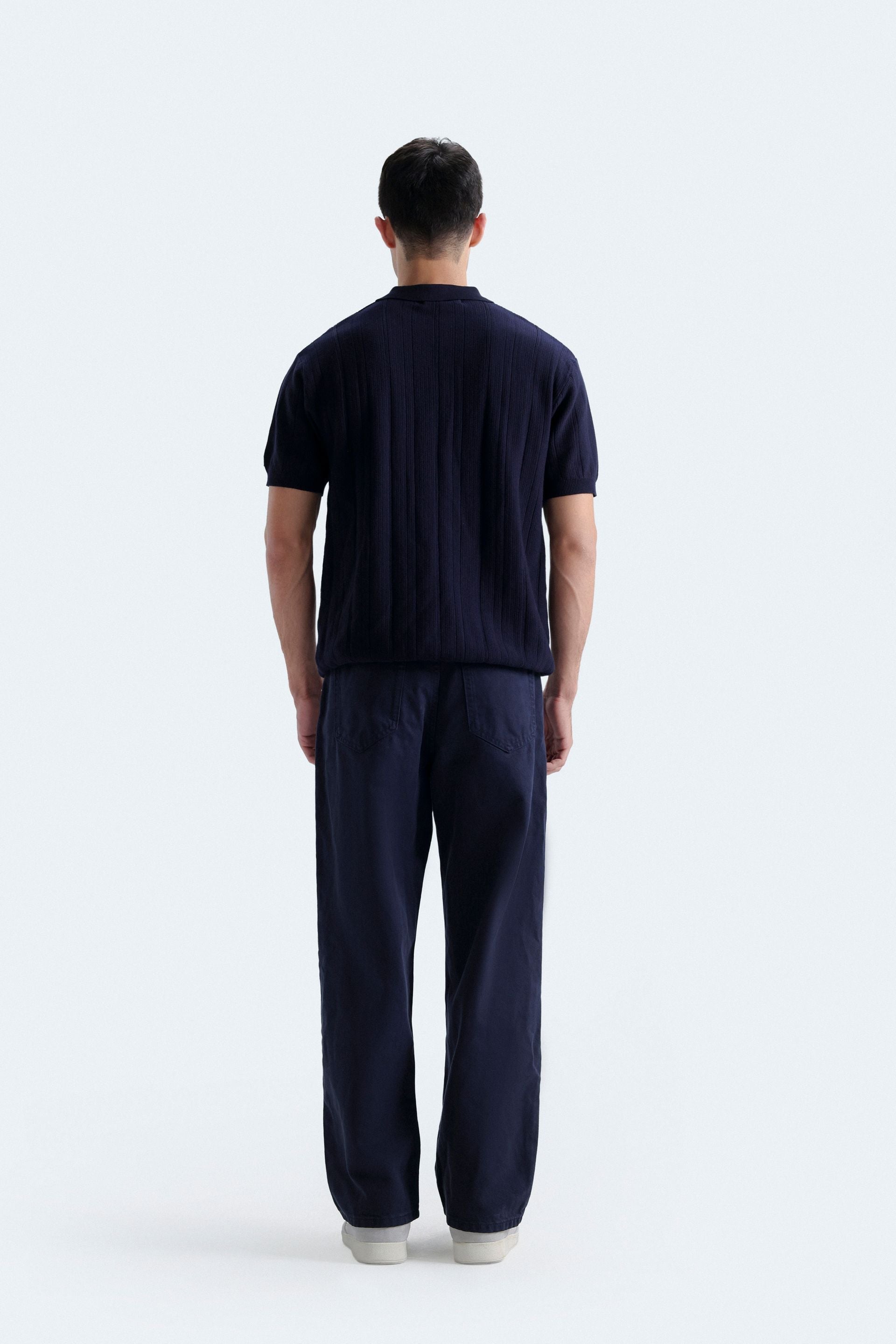 Textured Knit Polo Shirt