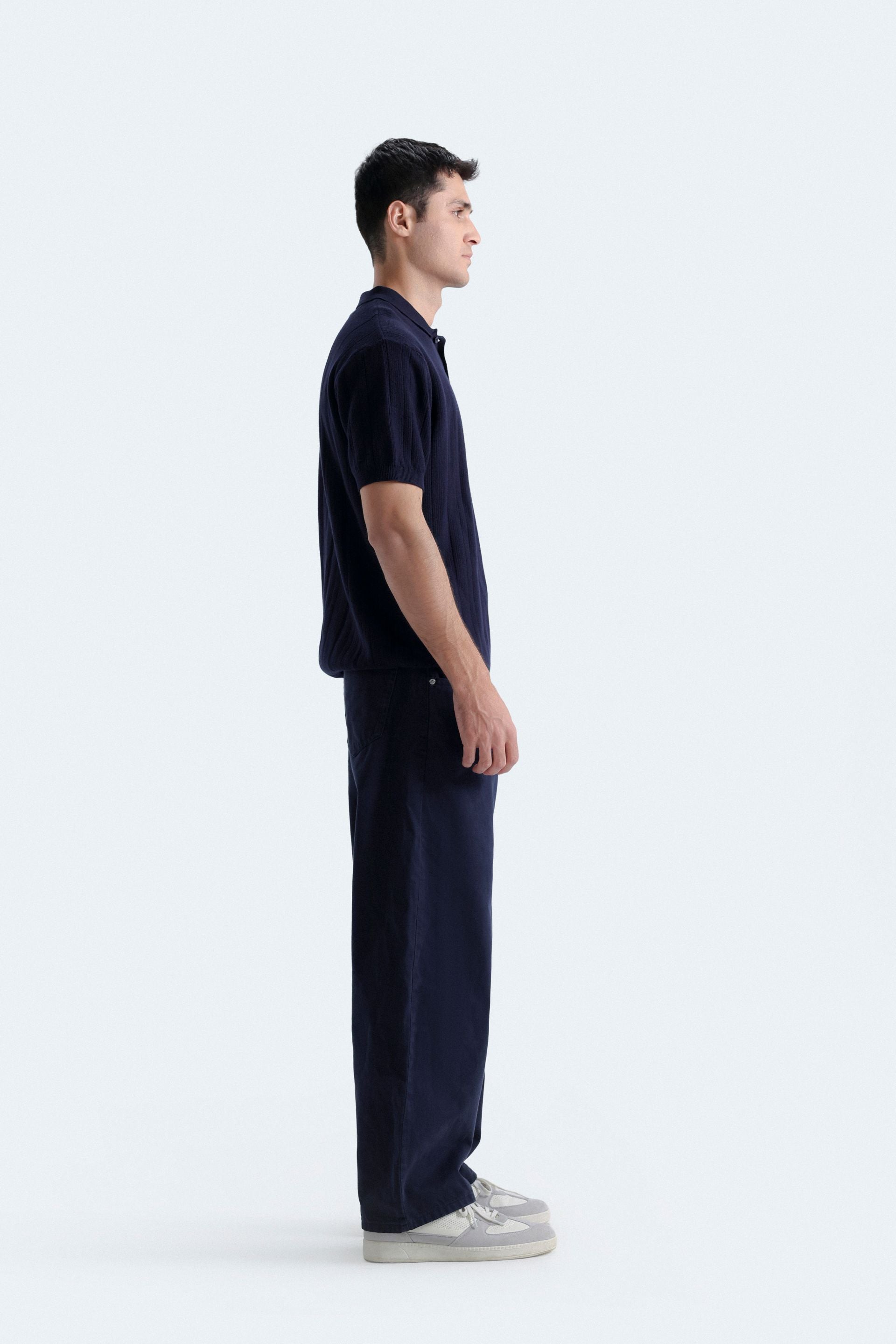 Textured Knit Polo Shirt