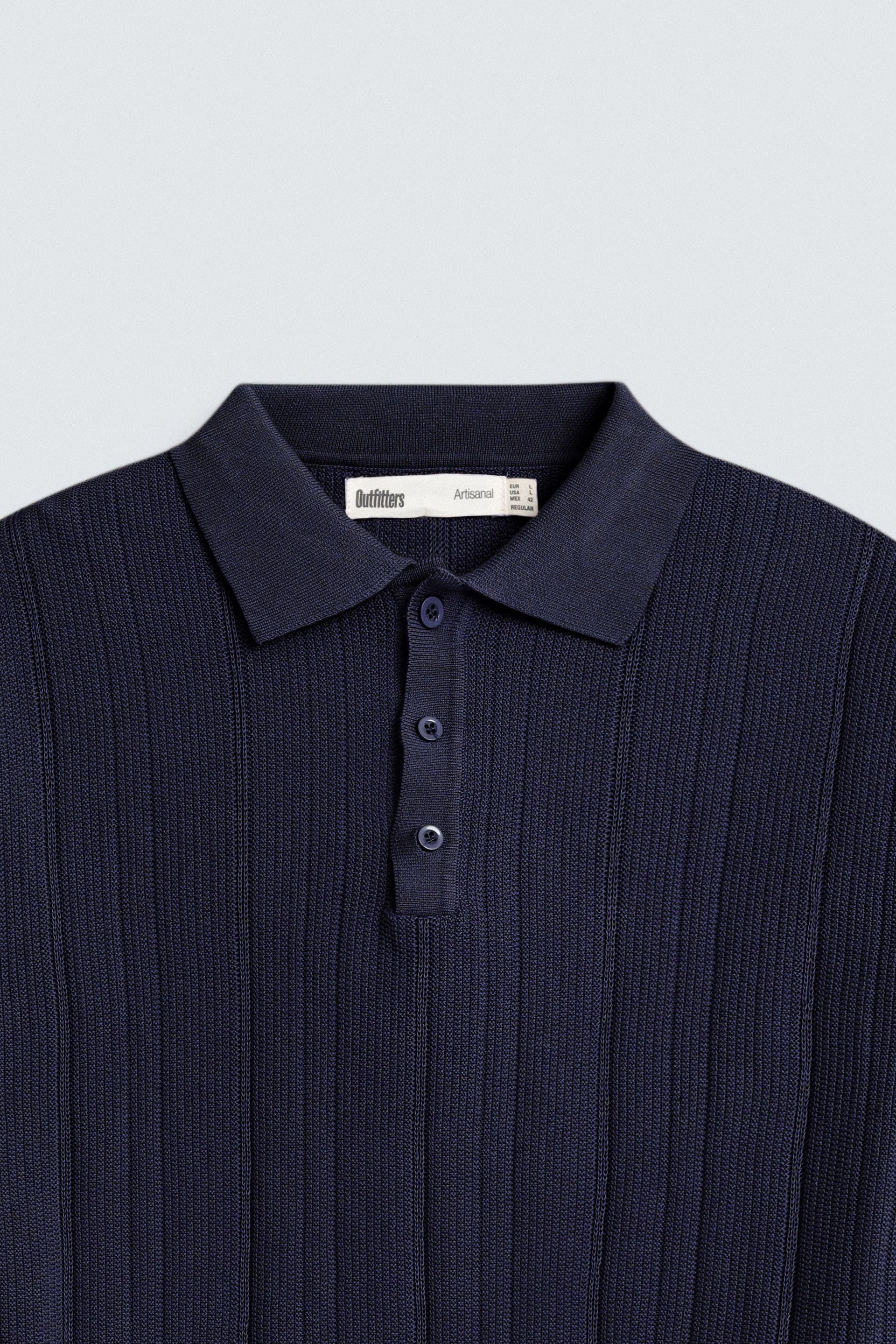 Textured Knit Polo Shirt