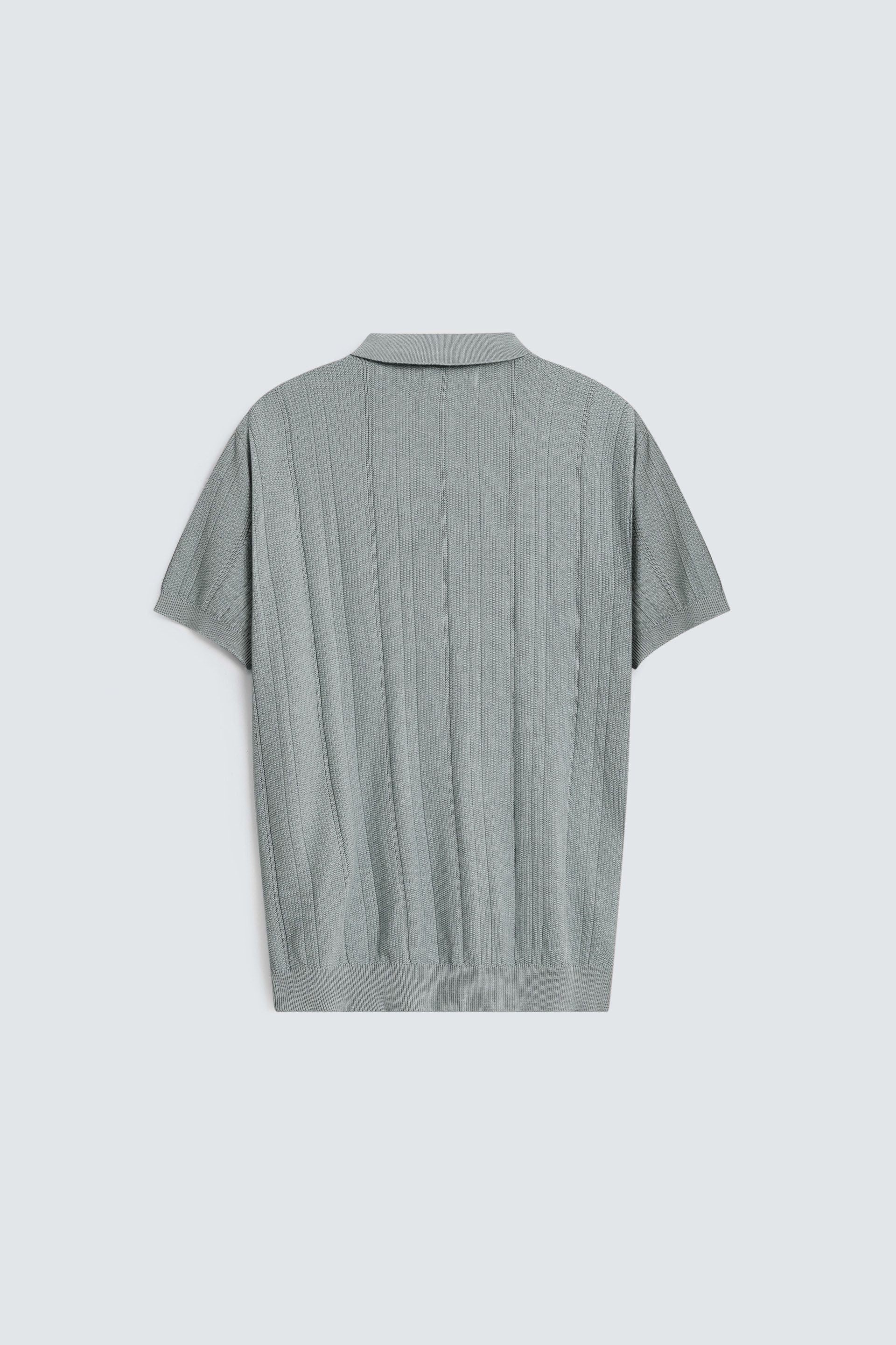 Textured Knit Polo Shirt