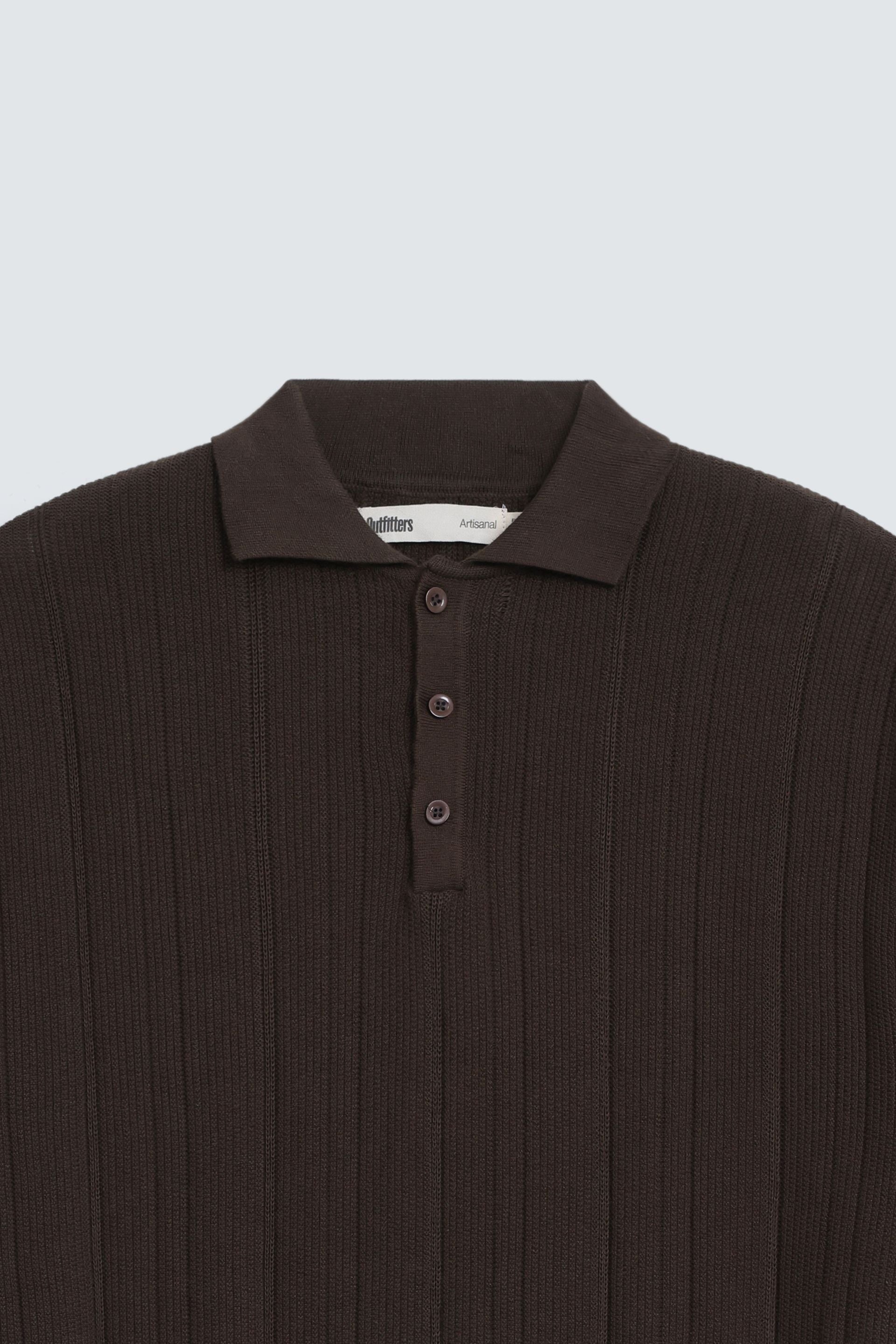 Textured Knit Polo Shirt