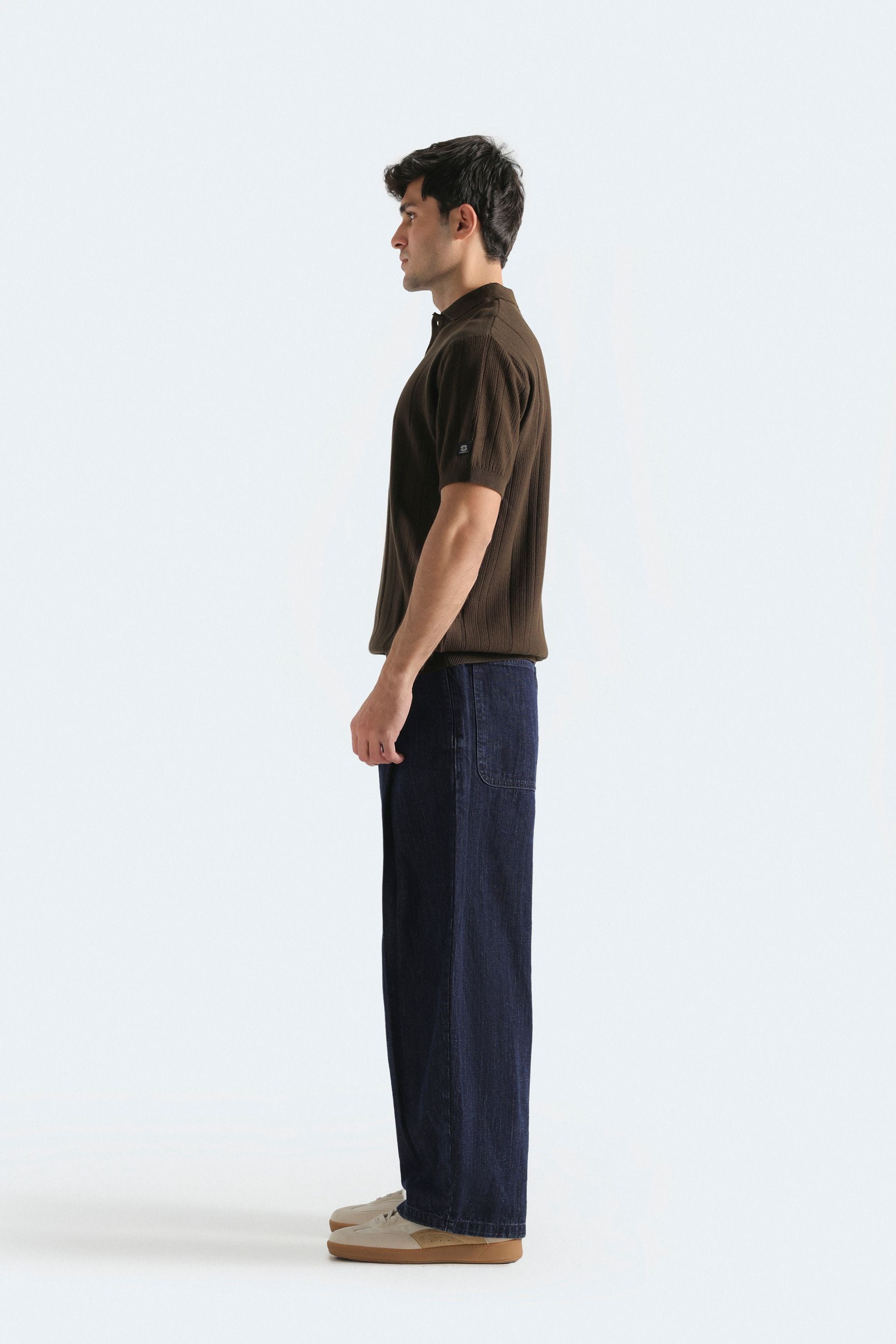 Textured Knit Polo Shirt