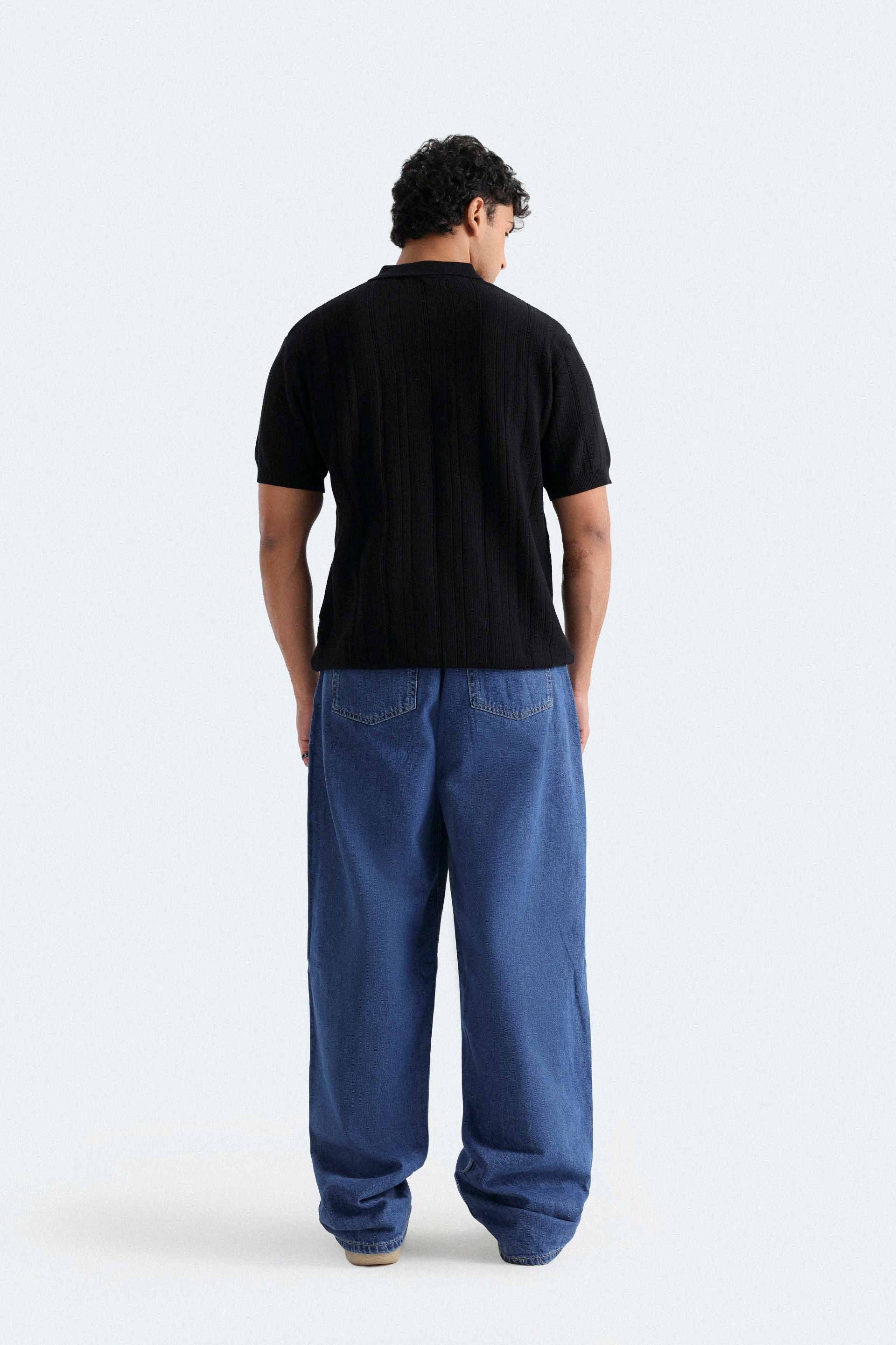 Textured Knit Polo Shirt
