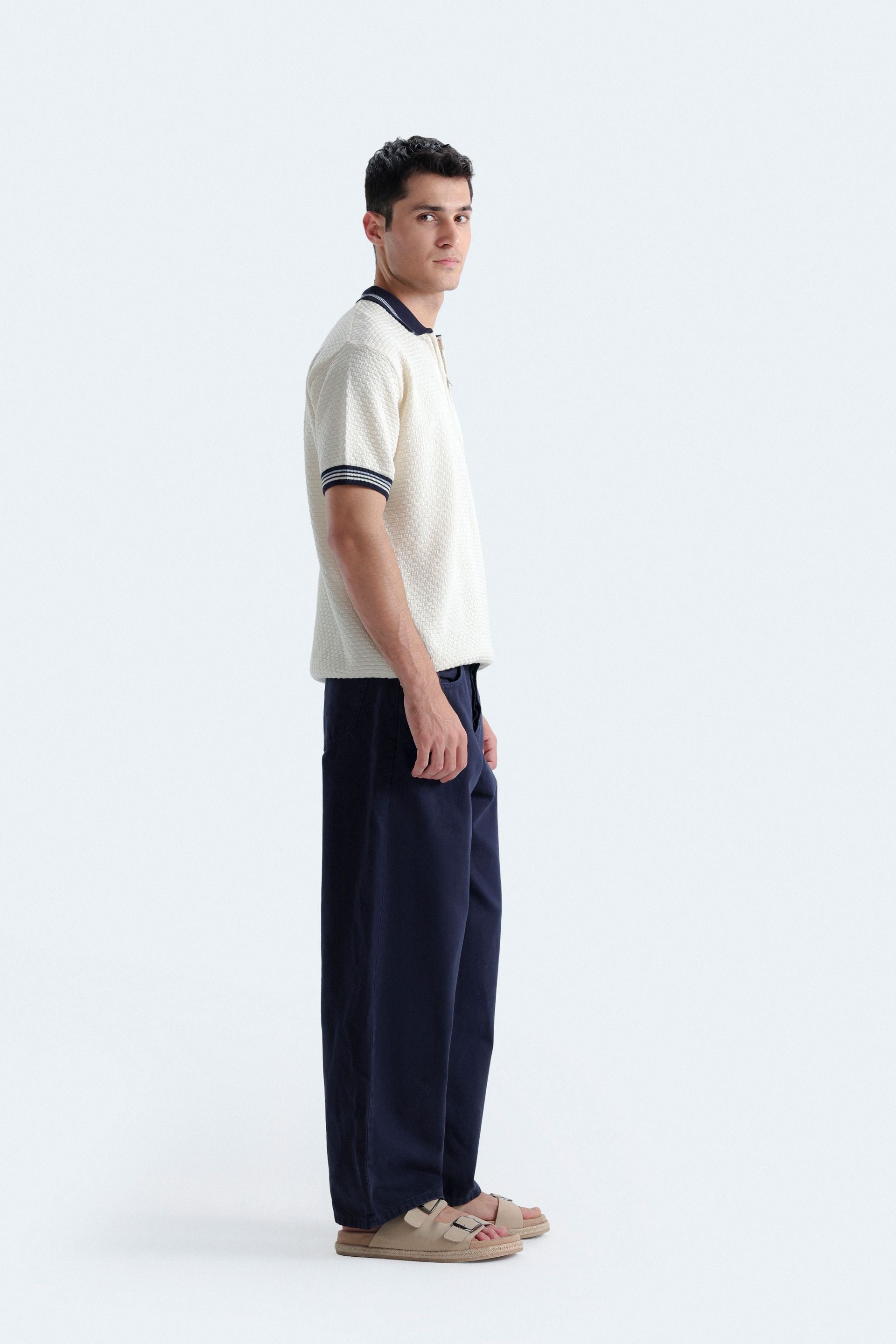 Quarter Zip Up Polo Shirt