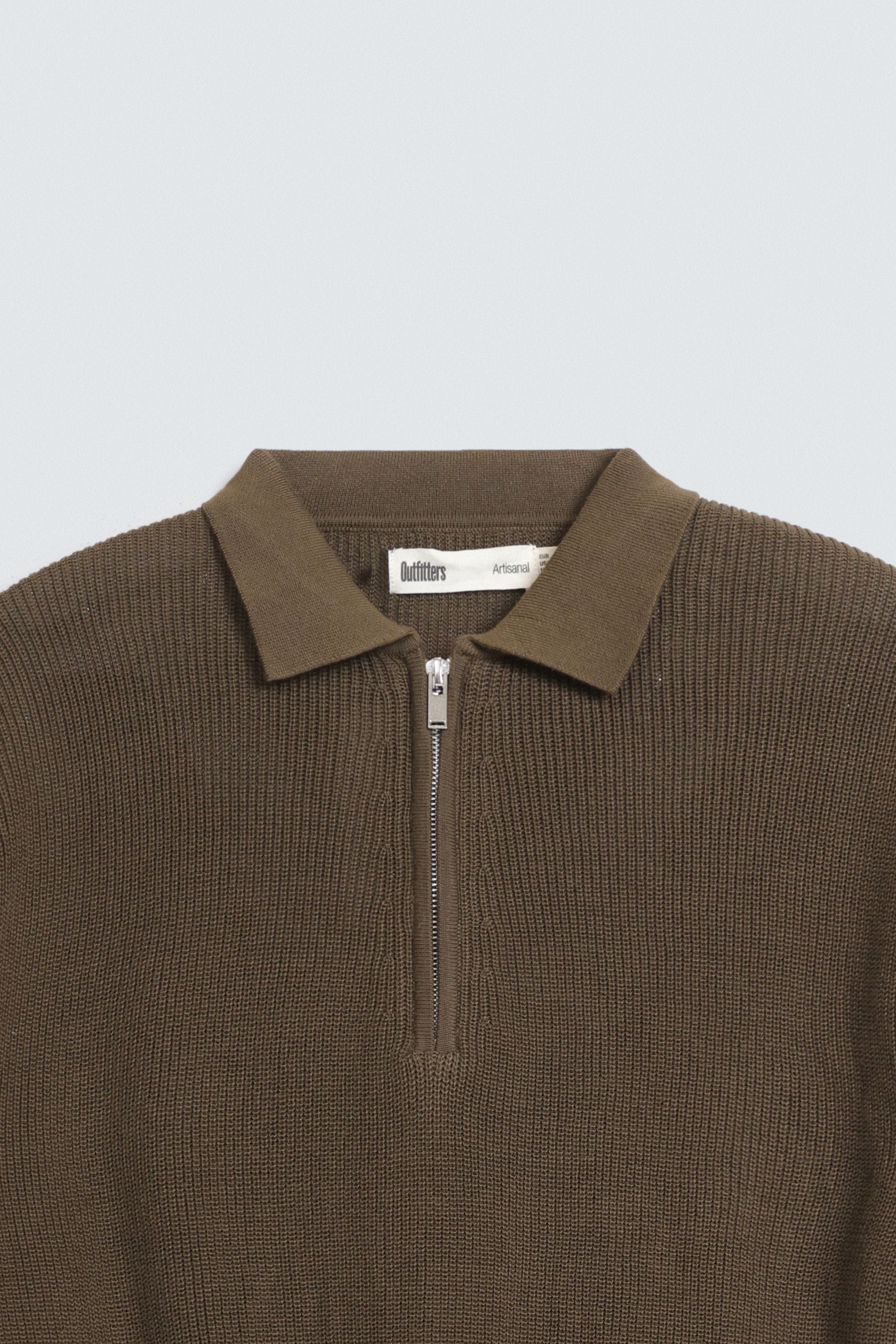 Quarter Zip-Up Polo Shirt