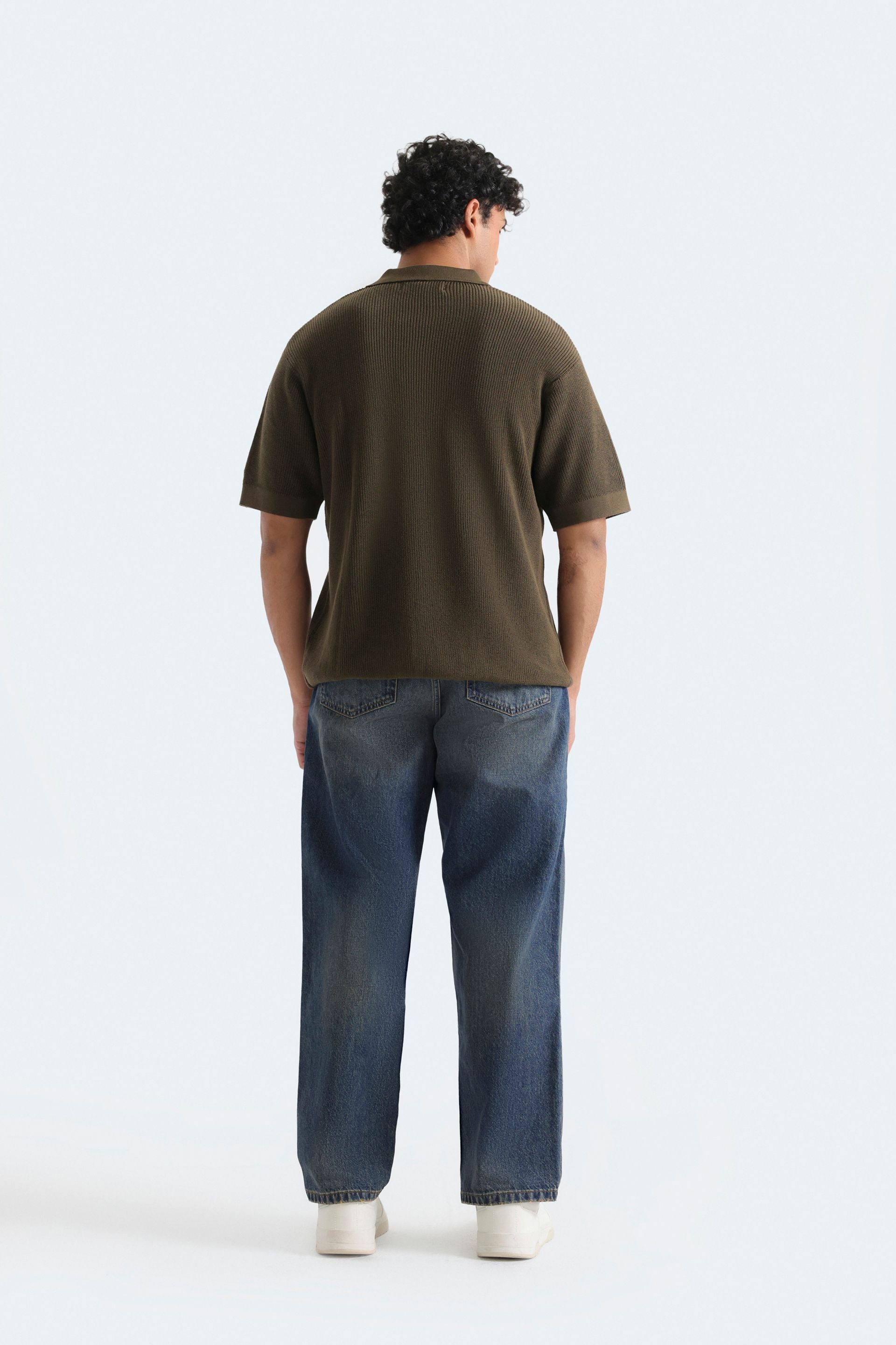 Quarter Zip-Up Polo Shirt
