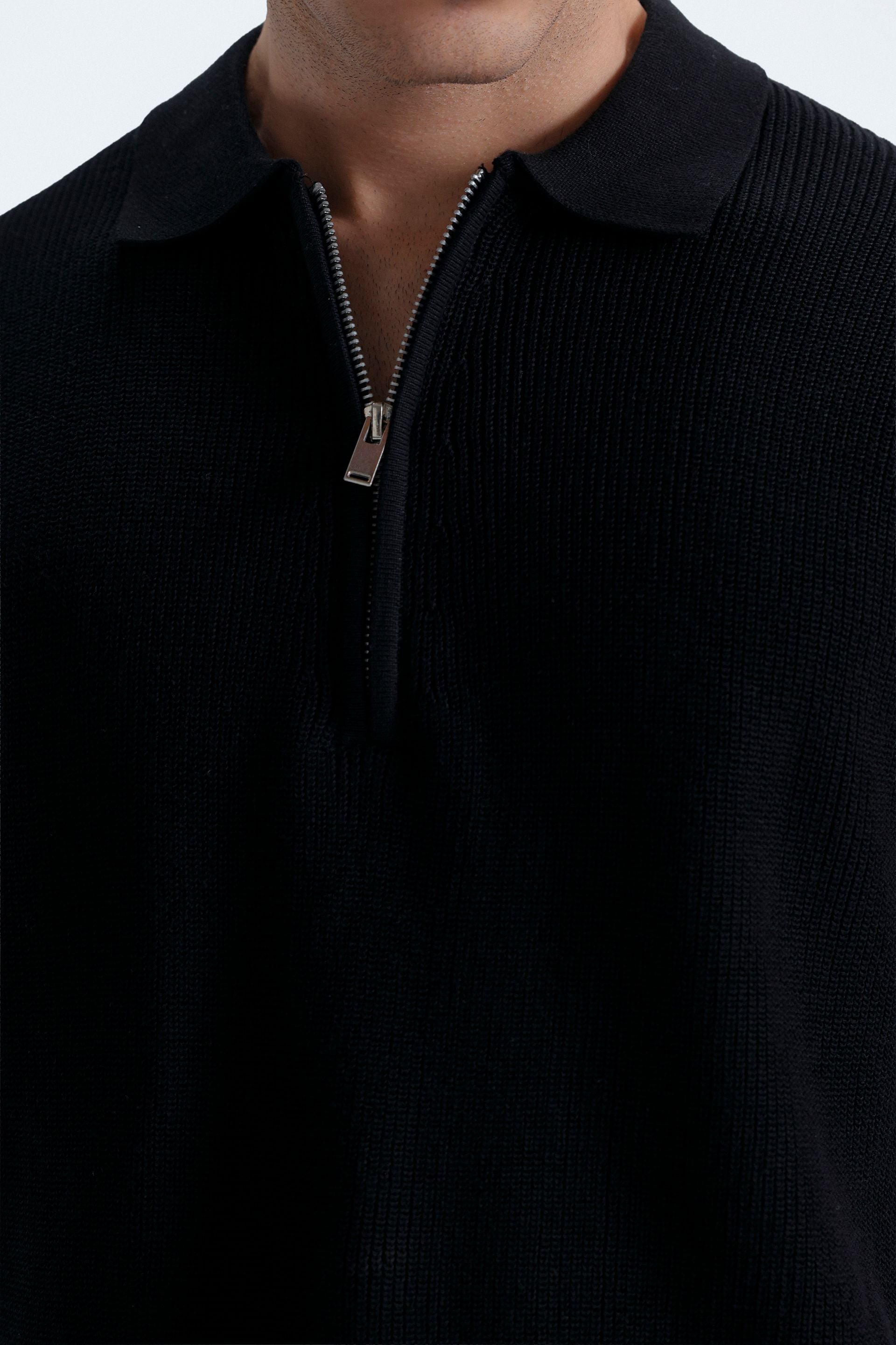 Quarter Zip-Up Polo Shirt