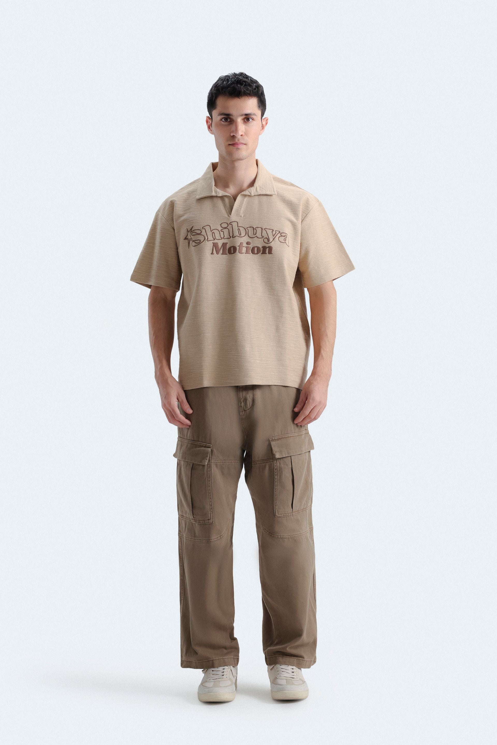 Textured Embroidered Polo Shirt