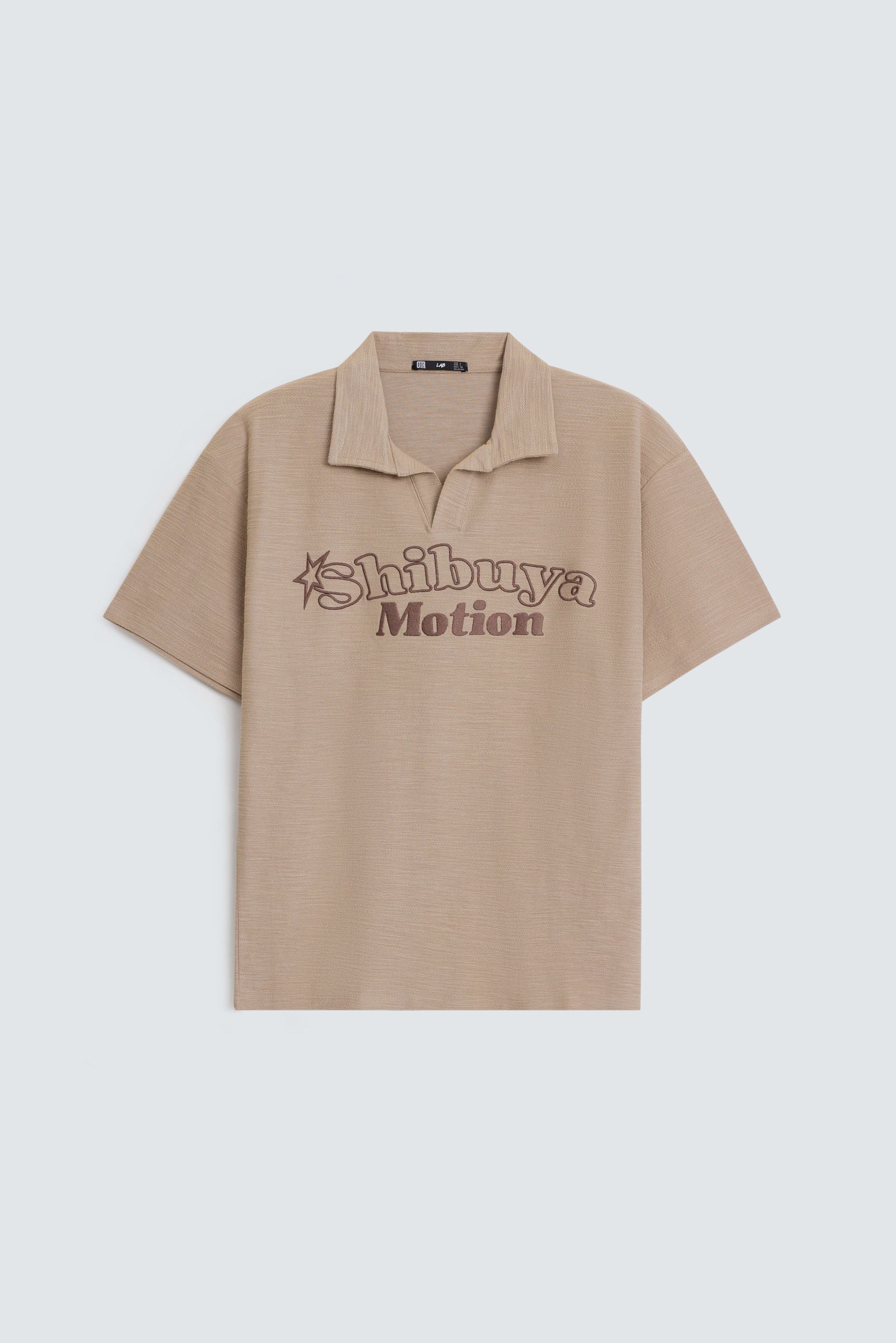 Textured Embroidered Polo Shirt